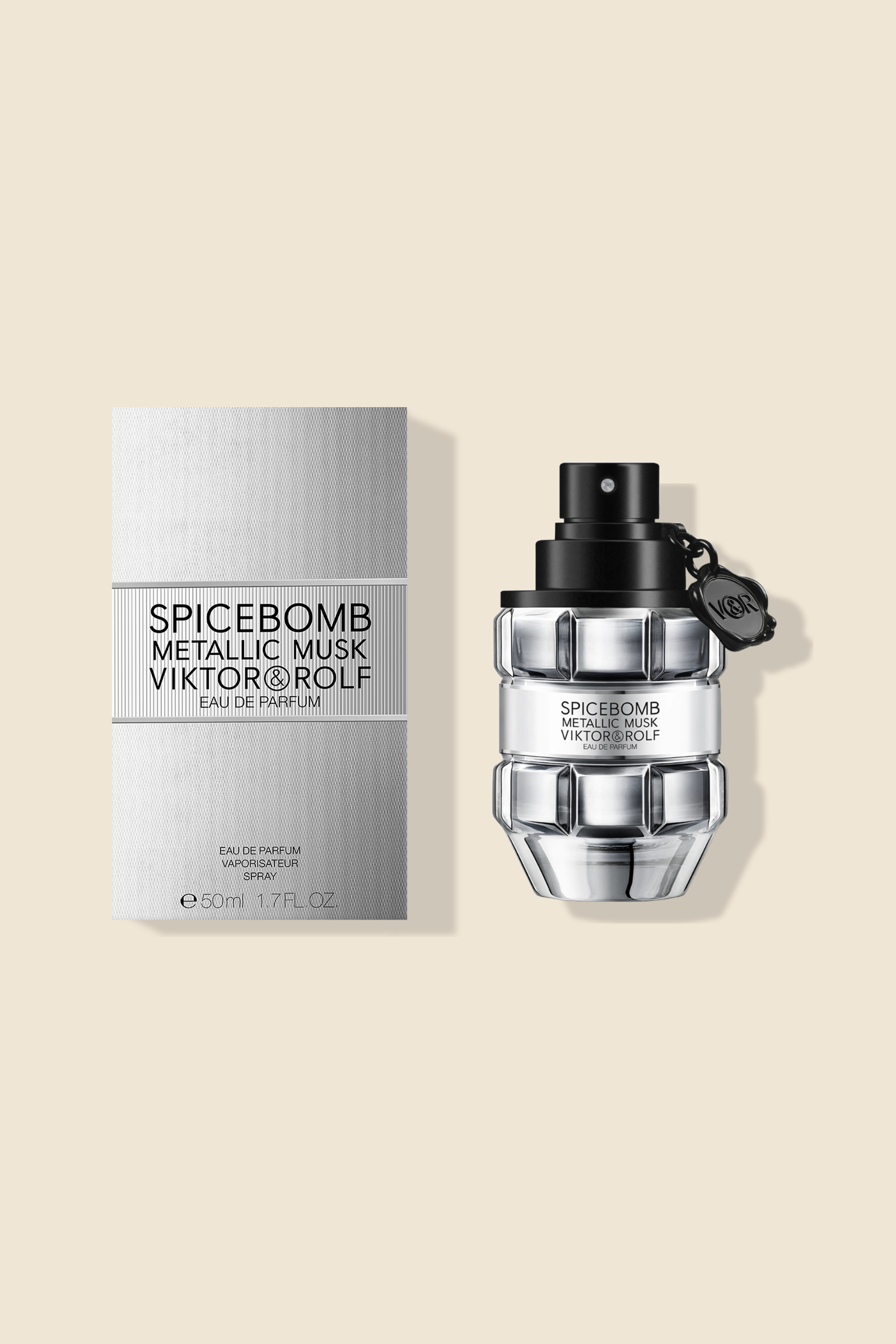 A bold, magnetic fragrance where warm white musk and silver suede are energized by a spark of black pepper