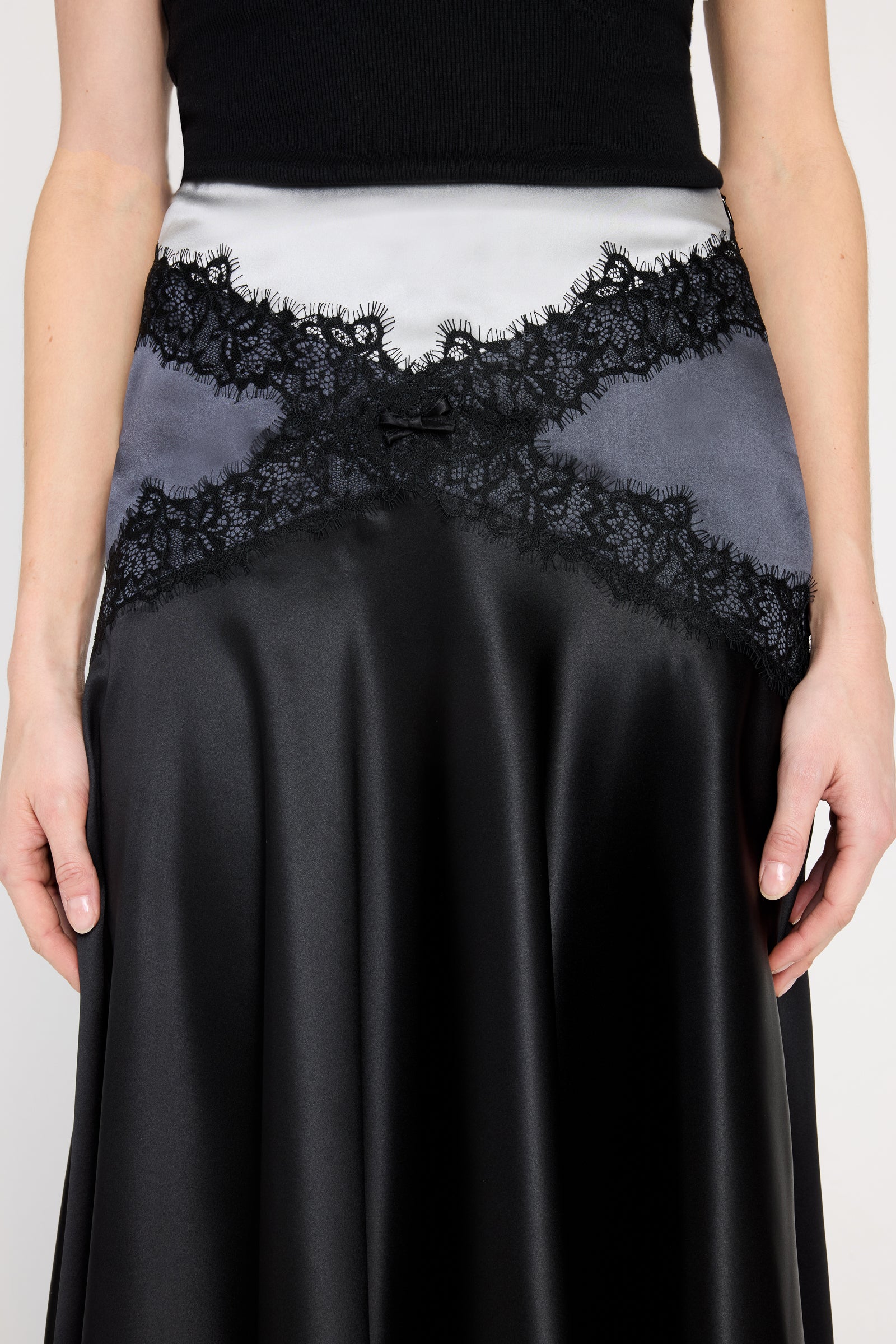 SILK LACE MIDI SKIRT
