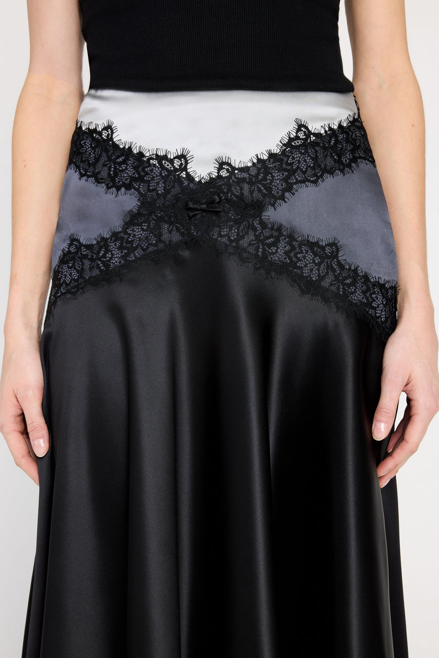 SILK LACE MIDI SKIRT