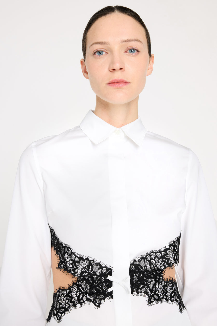 LACE CUT OUT SHIRT DRESS