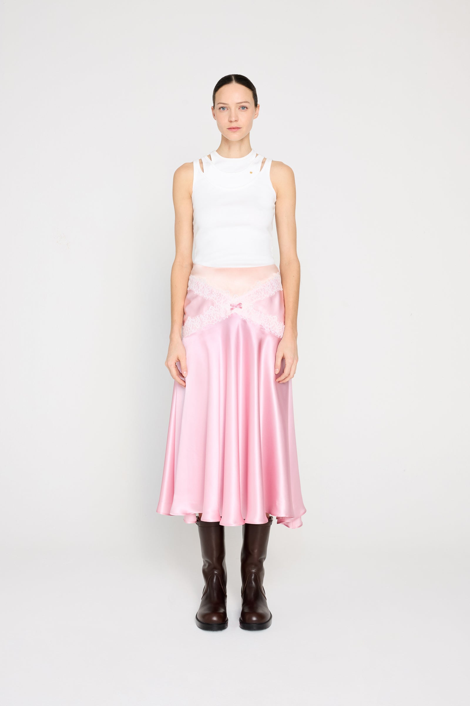 SILK LACE MIDI SKIRT