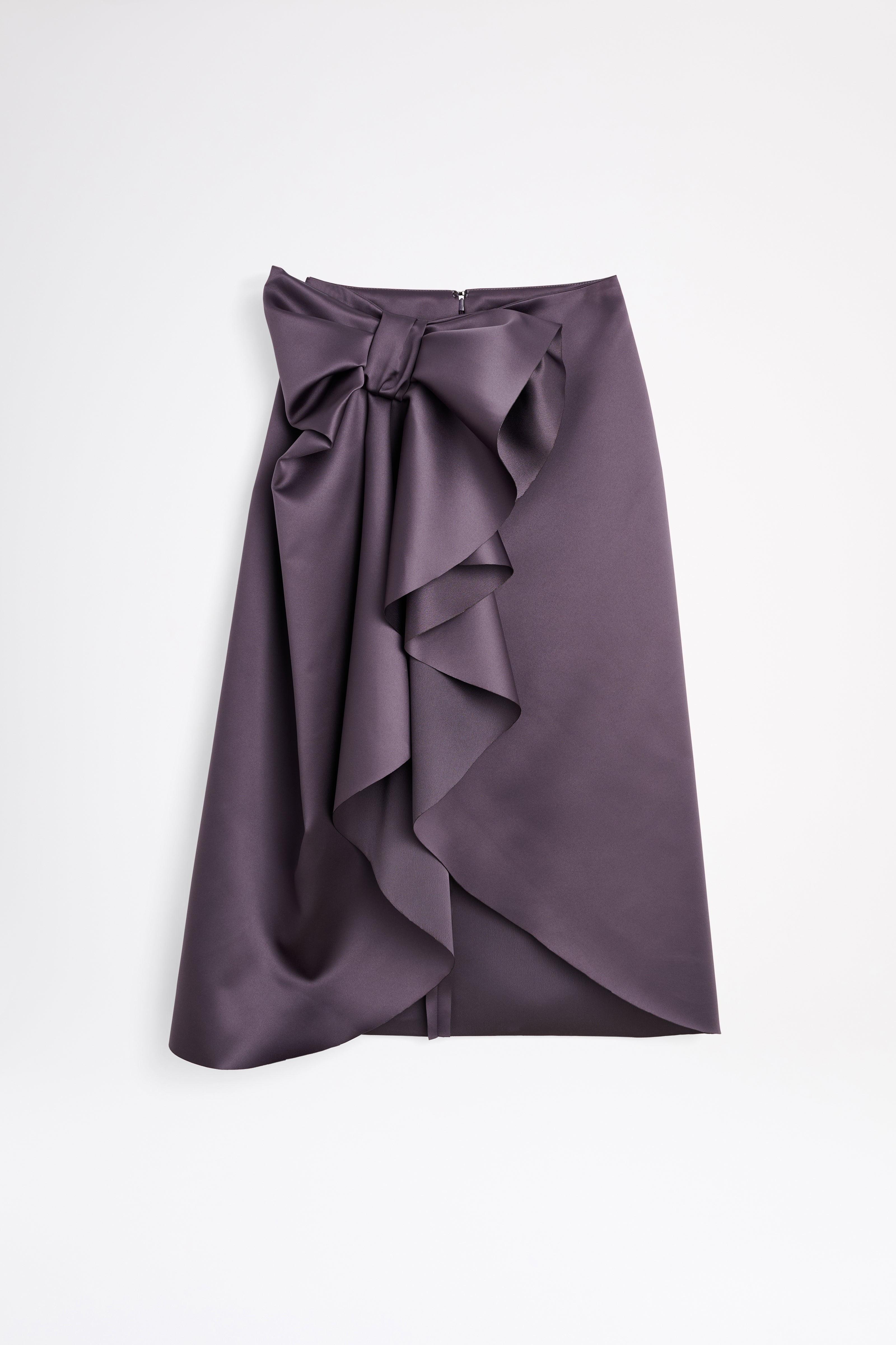 Purple midi skirt on a white background.