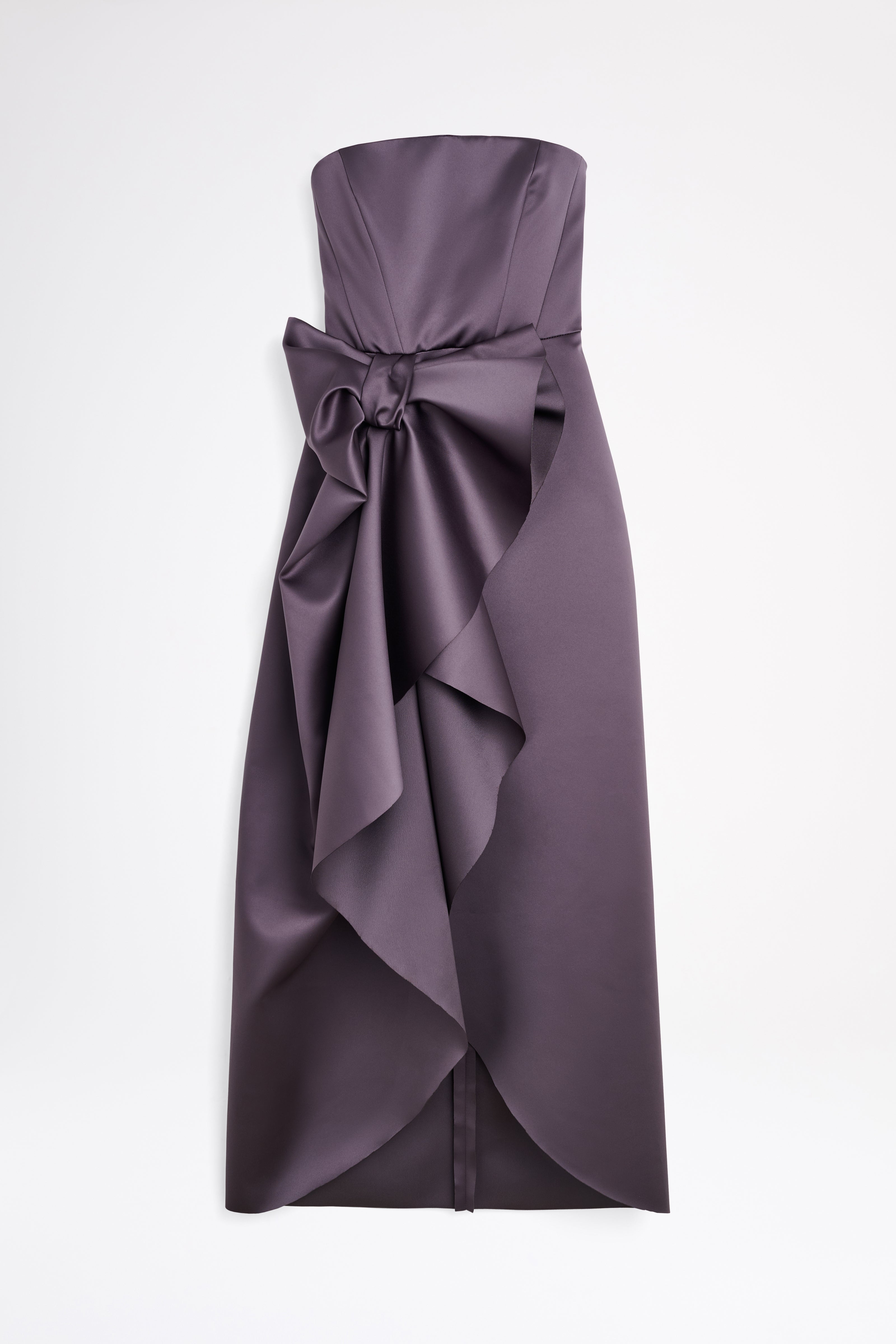 Long purple dress on a white background