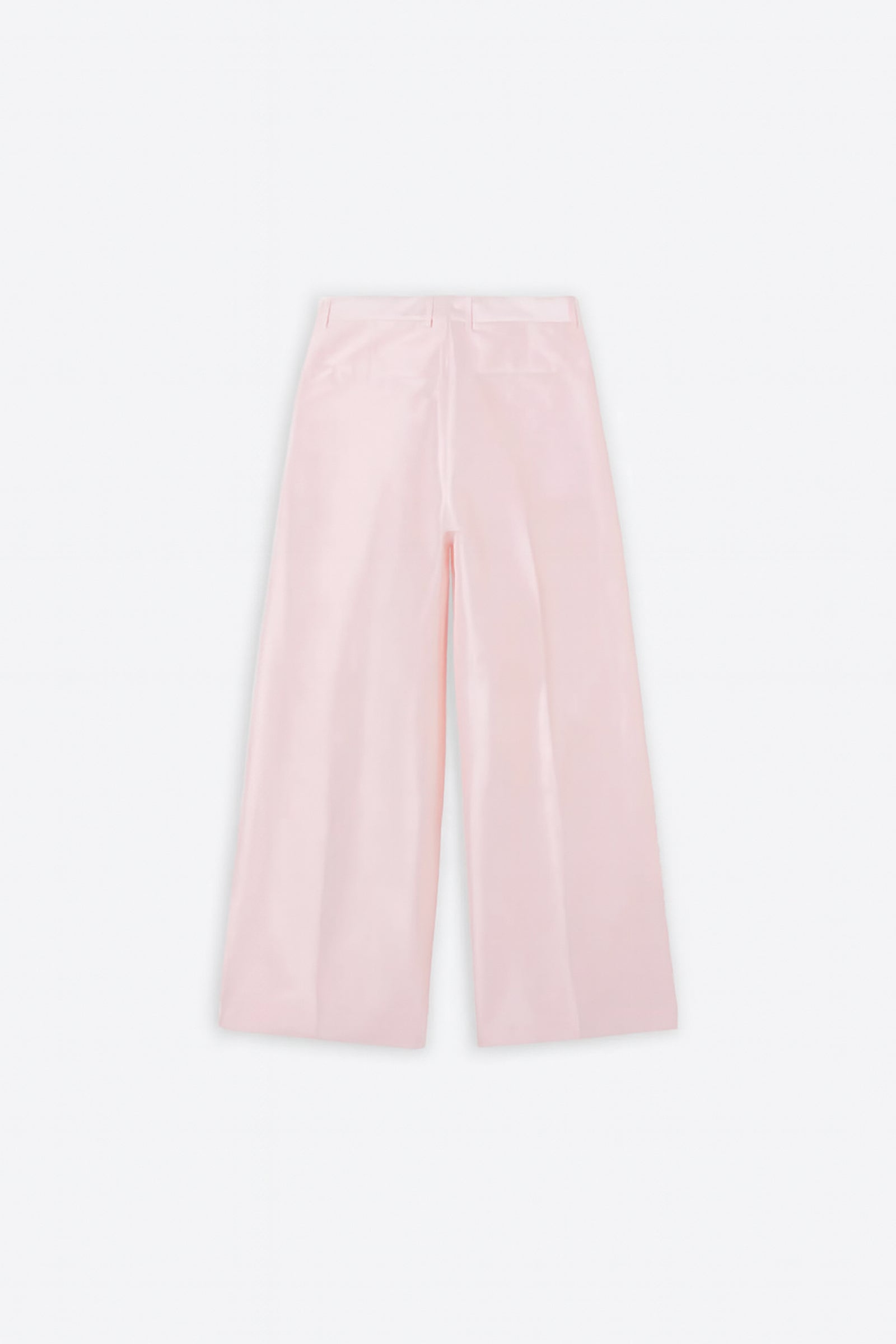 Pink satin pants on a white background.