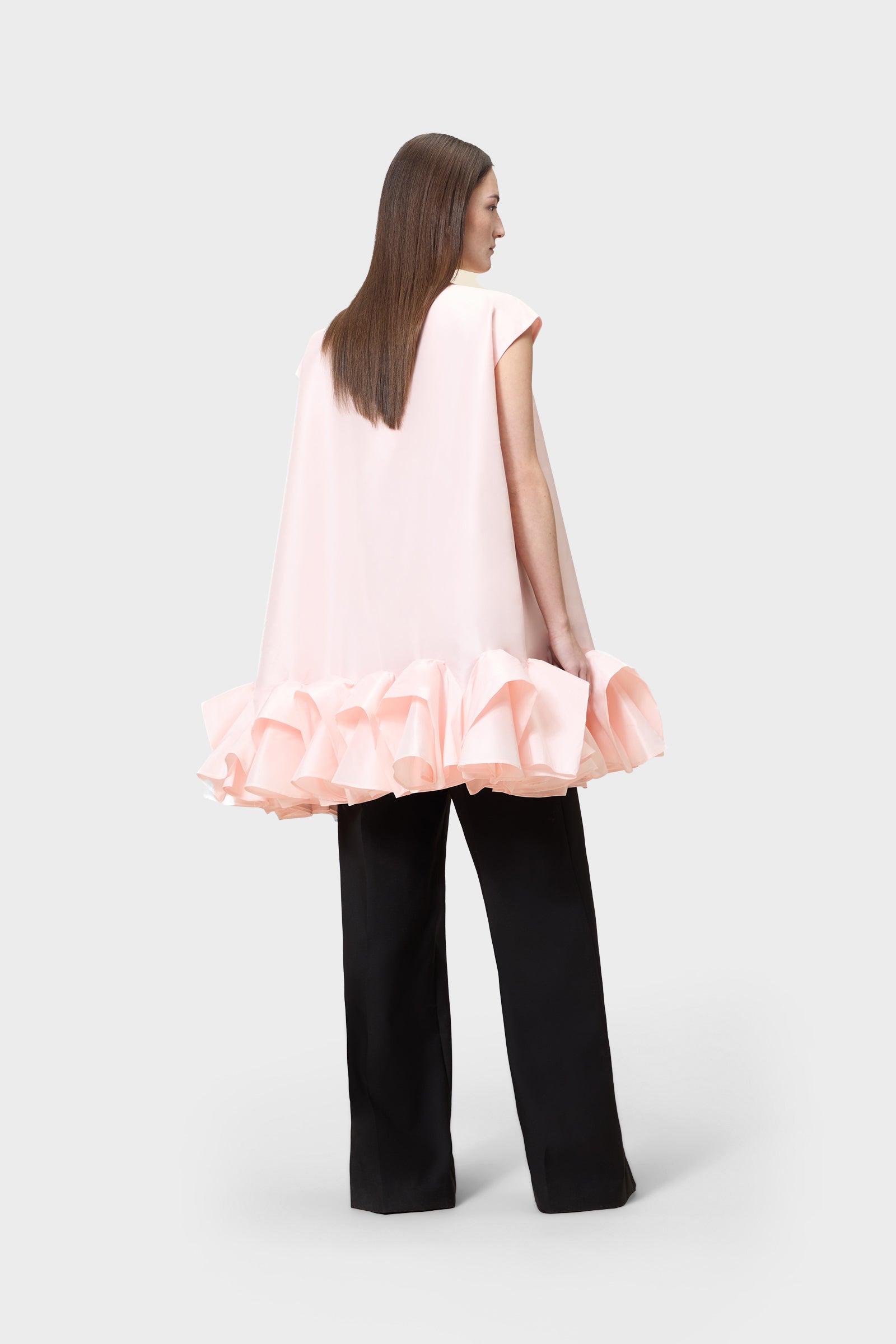 TUCK UP TAFFETA MINI DRESS