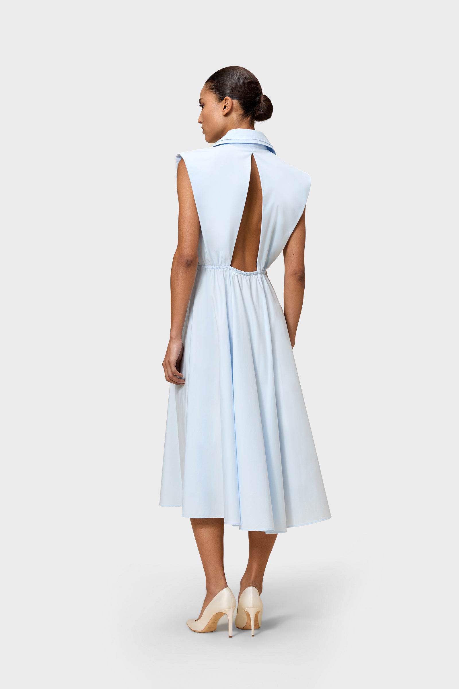 MULTI-LAYERED POPLIN SHIRT DRESS