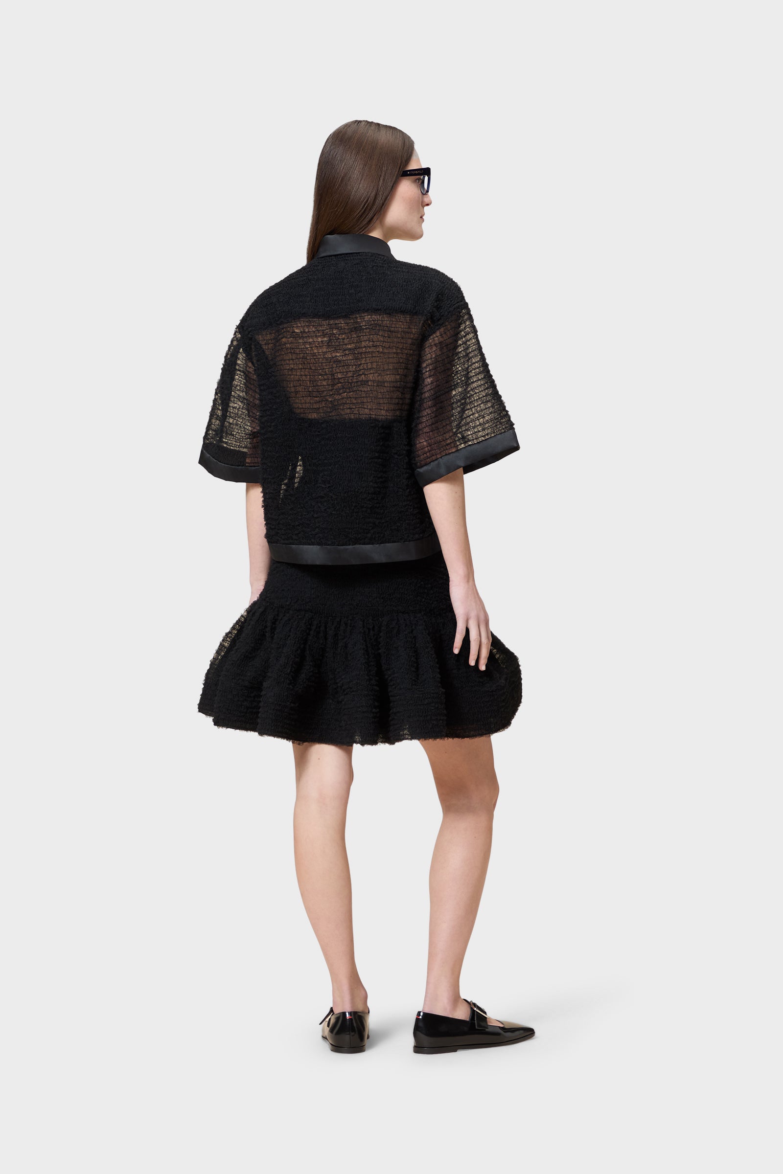 TULLE RUFFLE SHIRT