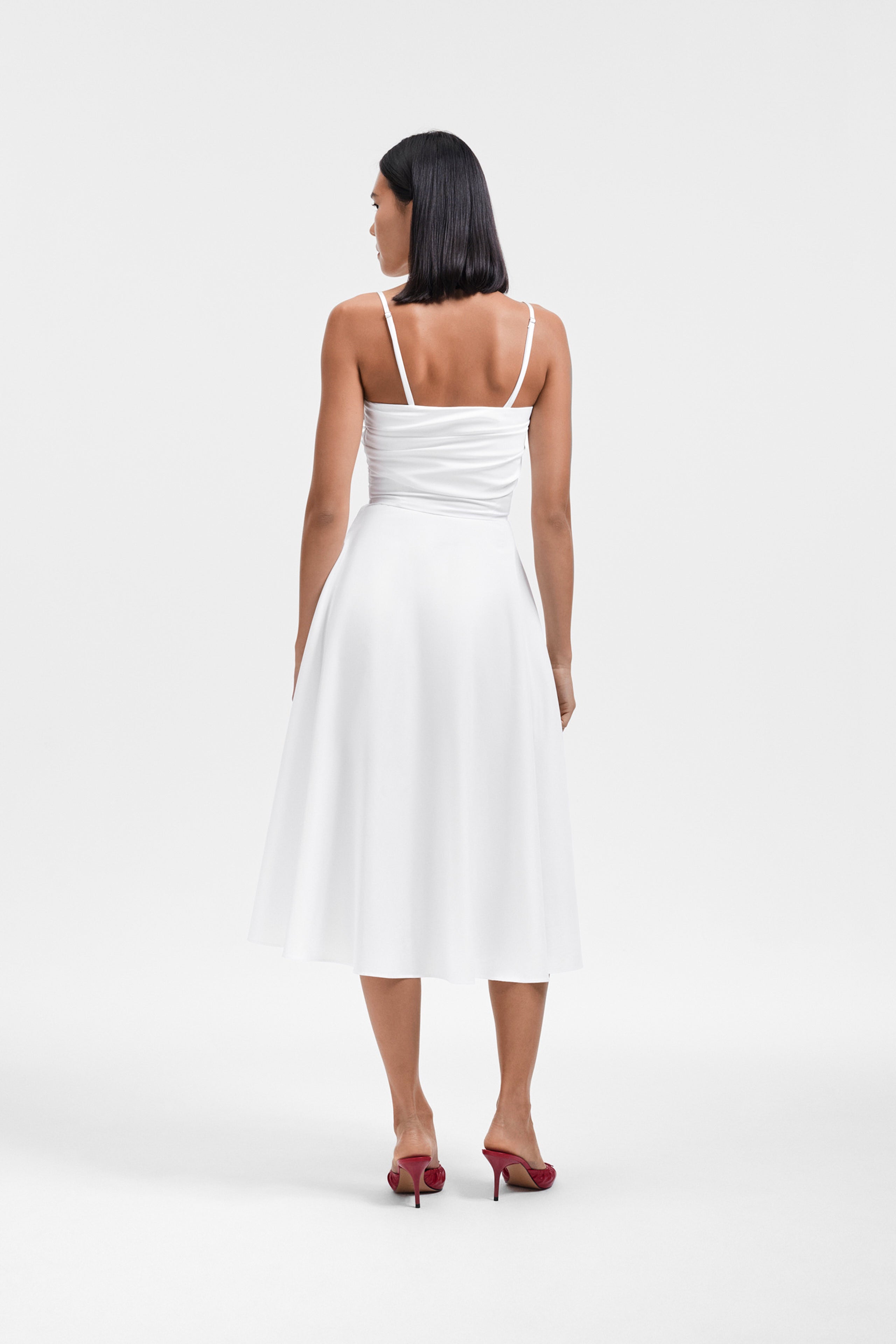 SLEEVE TIE POPLIN DRESS