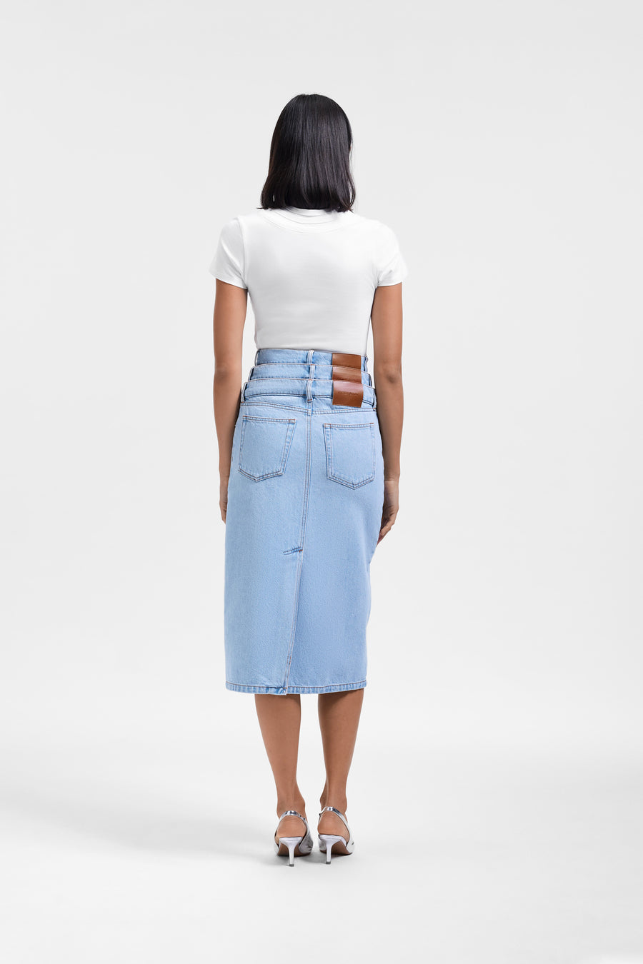 MULTI-LAYERED DENIM SKIRT