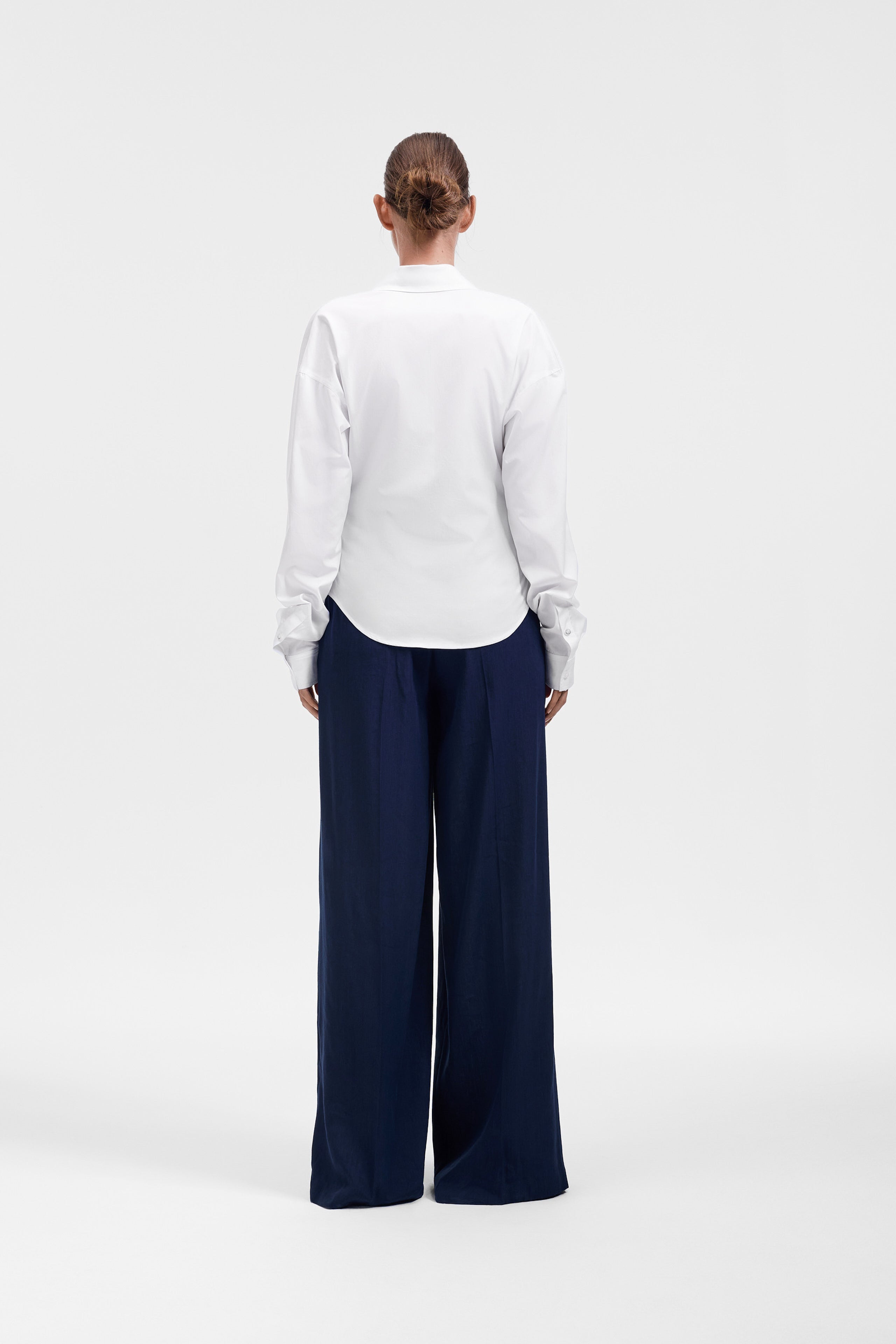 DRAGGED NECK POPLIN SHIRT