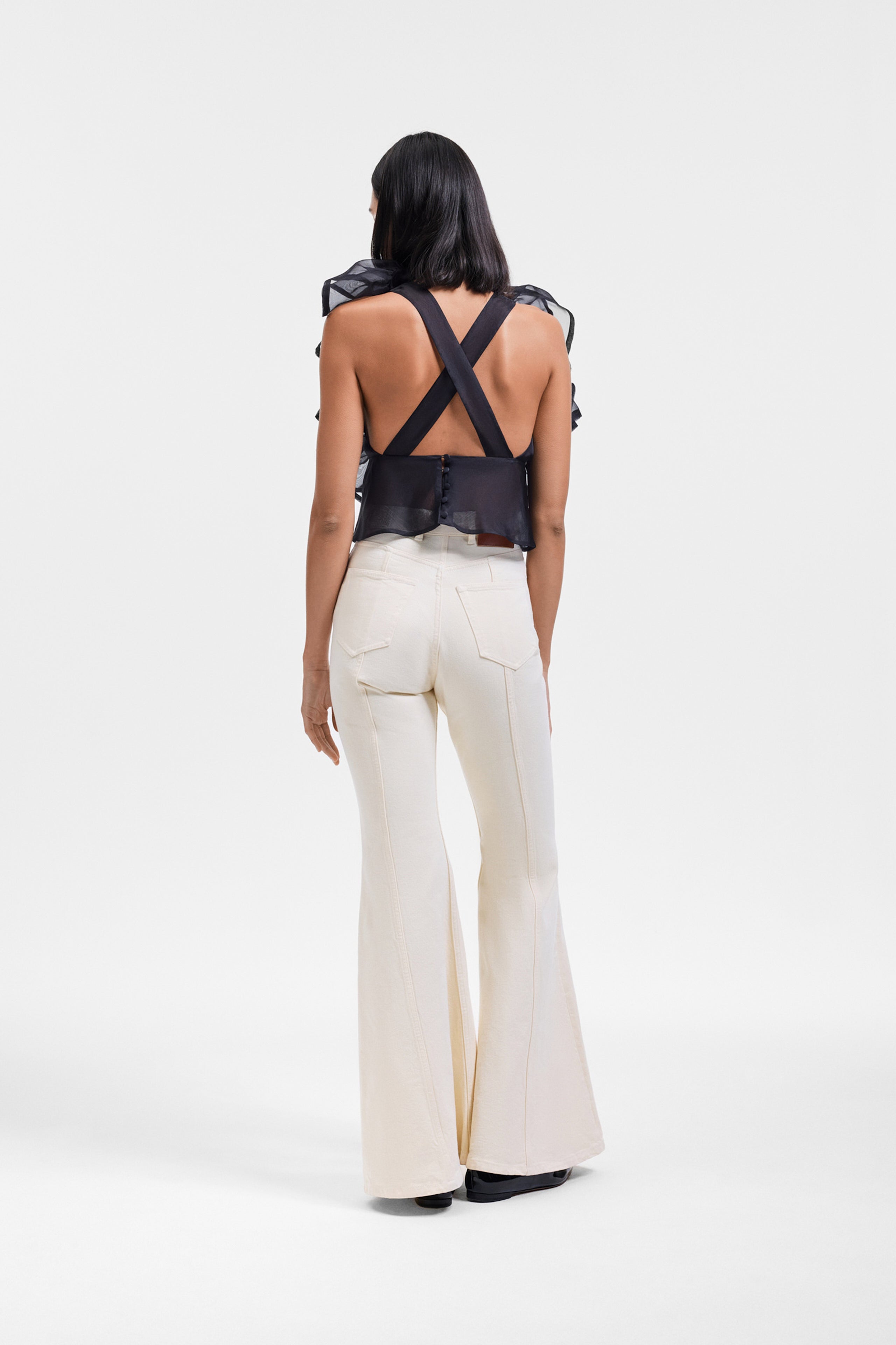 VOLANT JABOT ORGANZA TOP