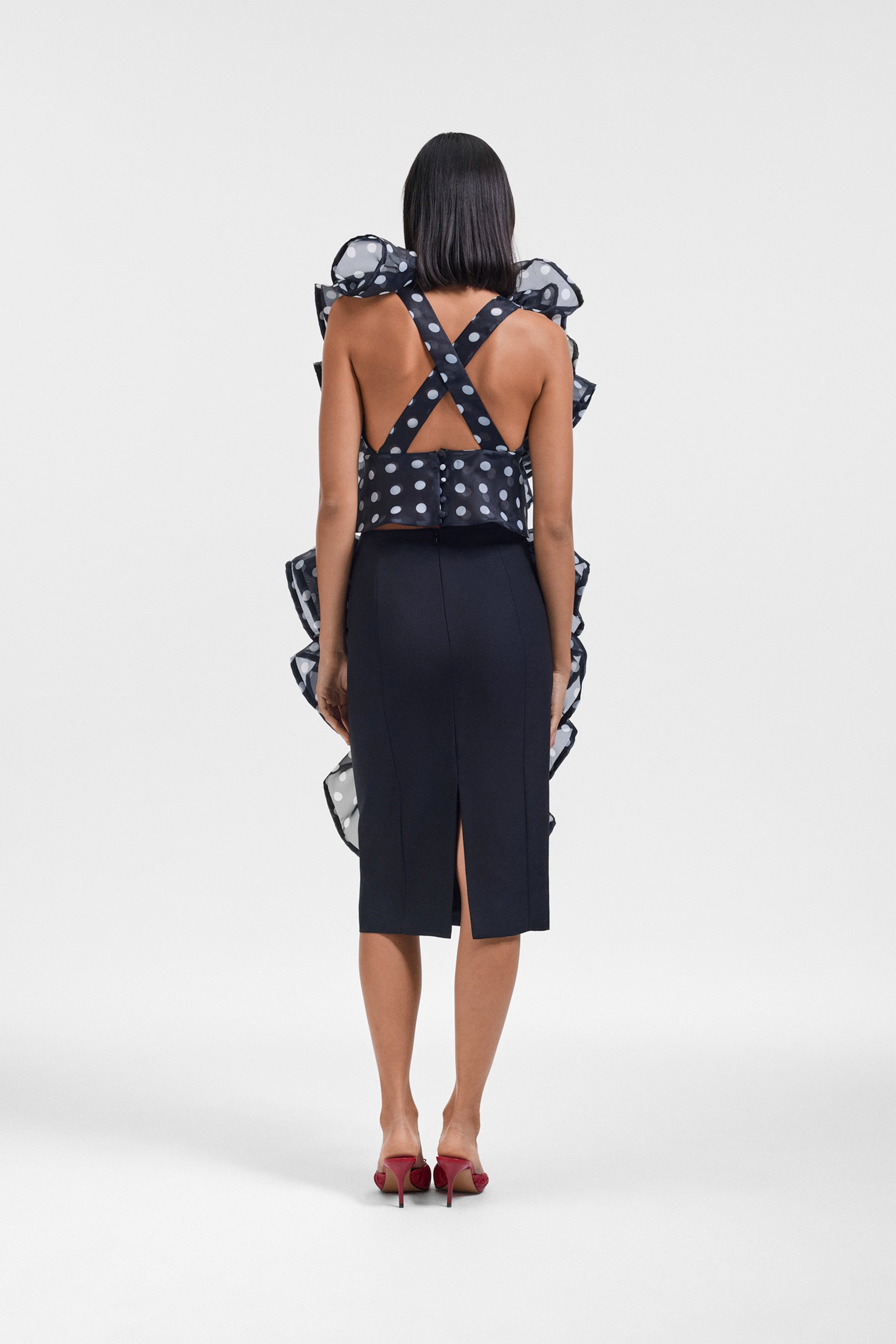 VOLANT JABOT ORGANZA TOP
