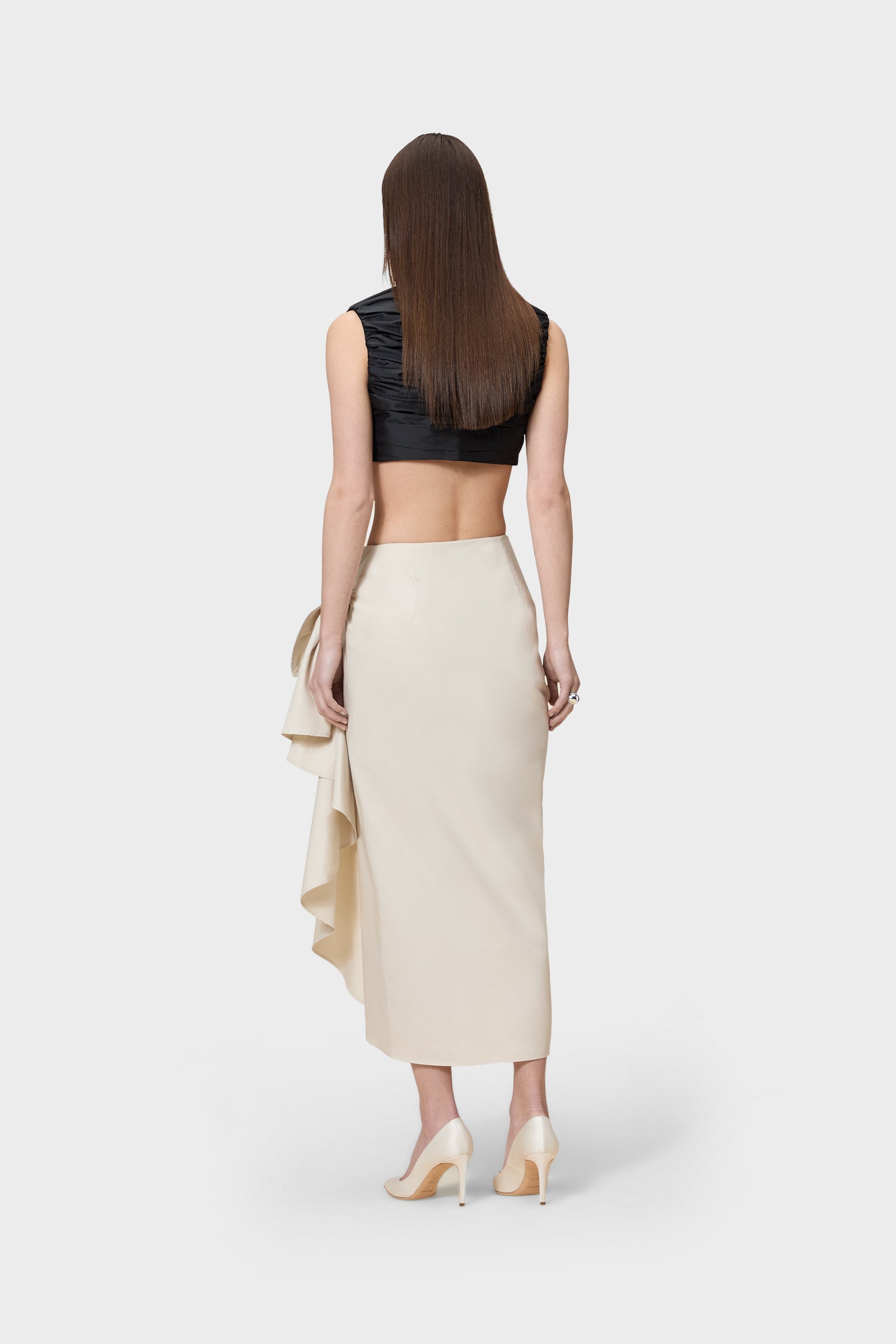 KNOTTED GABARDINE SKIRT