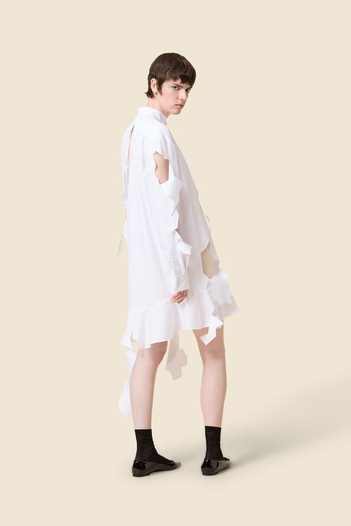 Viktor&Rolf cut out white poplin shirt, lazer cut out shirt