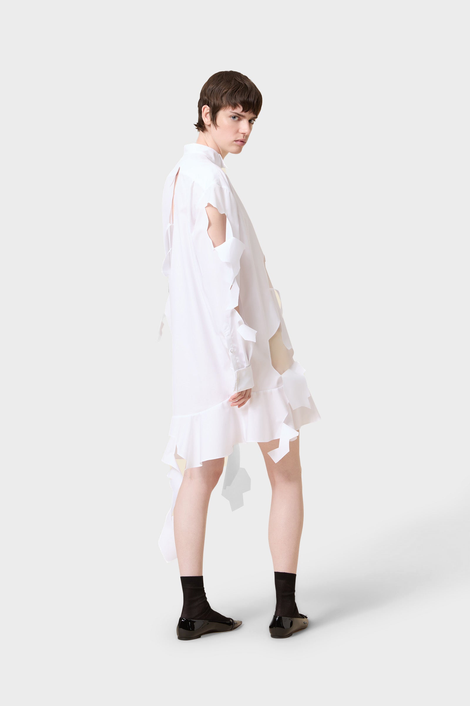 CUT OUT POPLIN SHIRT