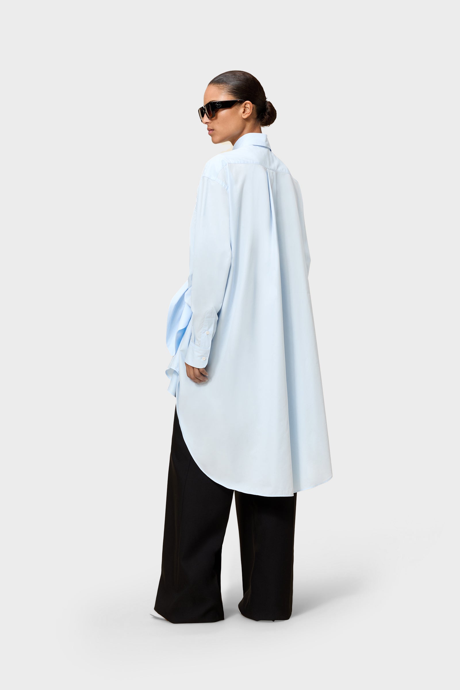 KNOTTED POPLIN SHIRT DRESS