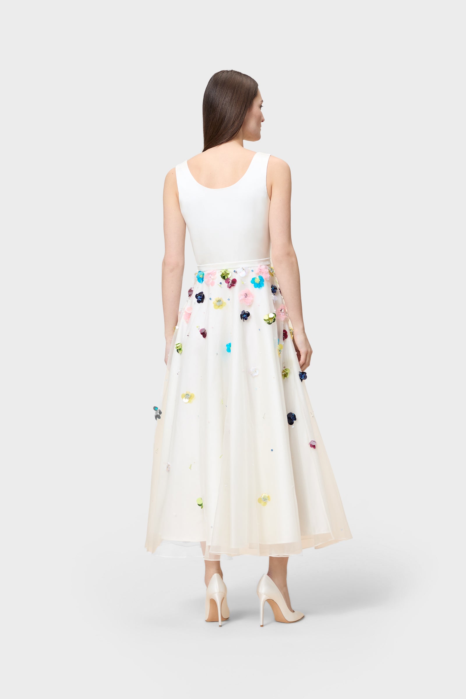 EMBROIDERY SILK A-LINE GOWN