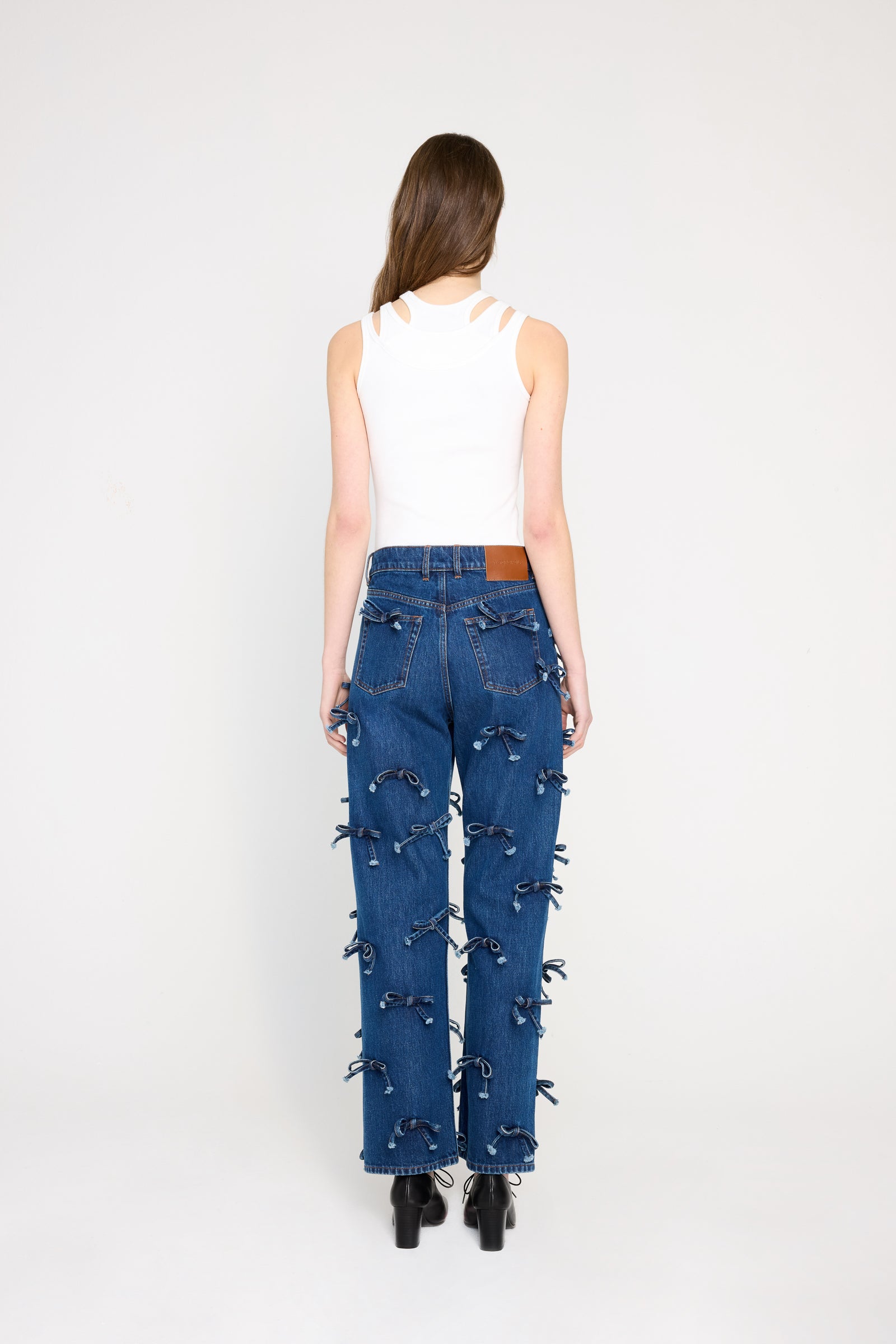 BOW DENIM TROUSERS