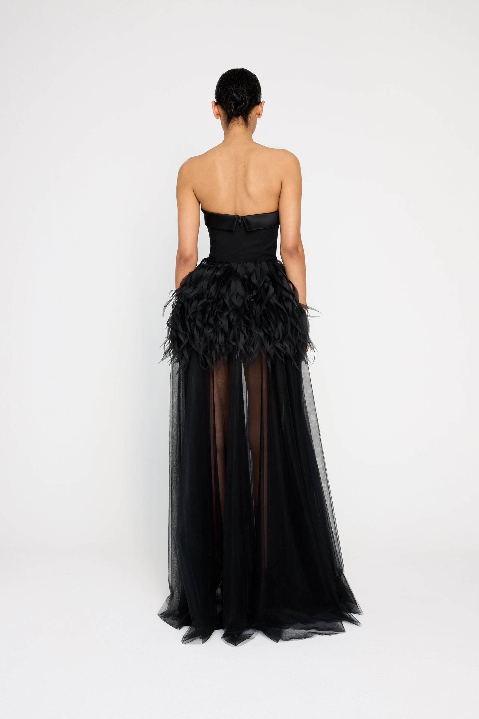 FEATHER HIP GOWN