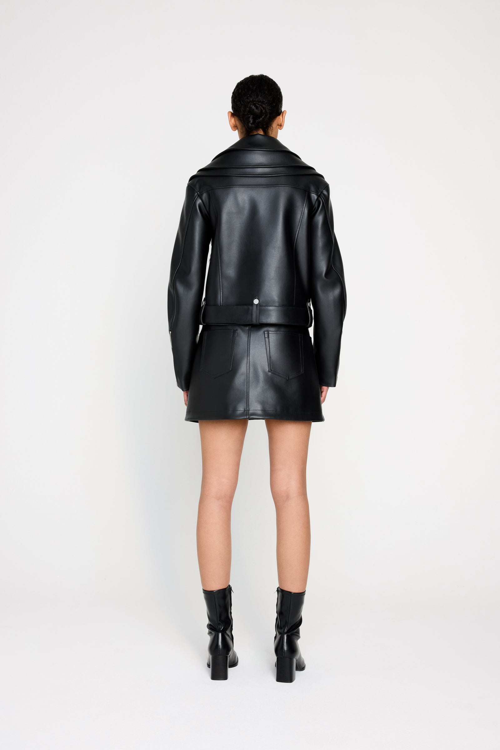 MULTI-LAYERED LEATHER BIKER JACKET