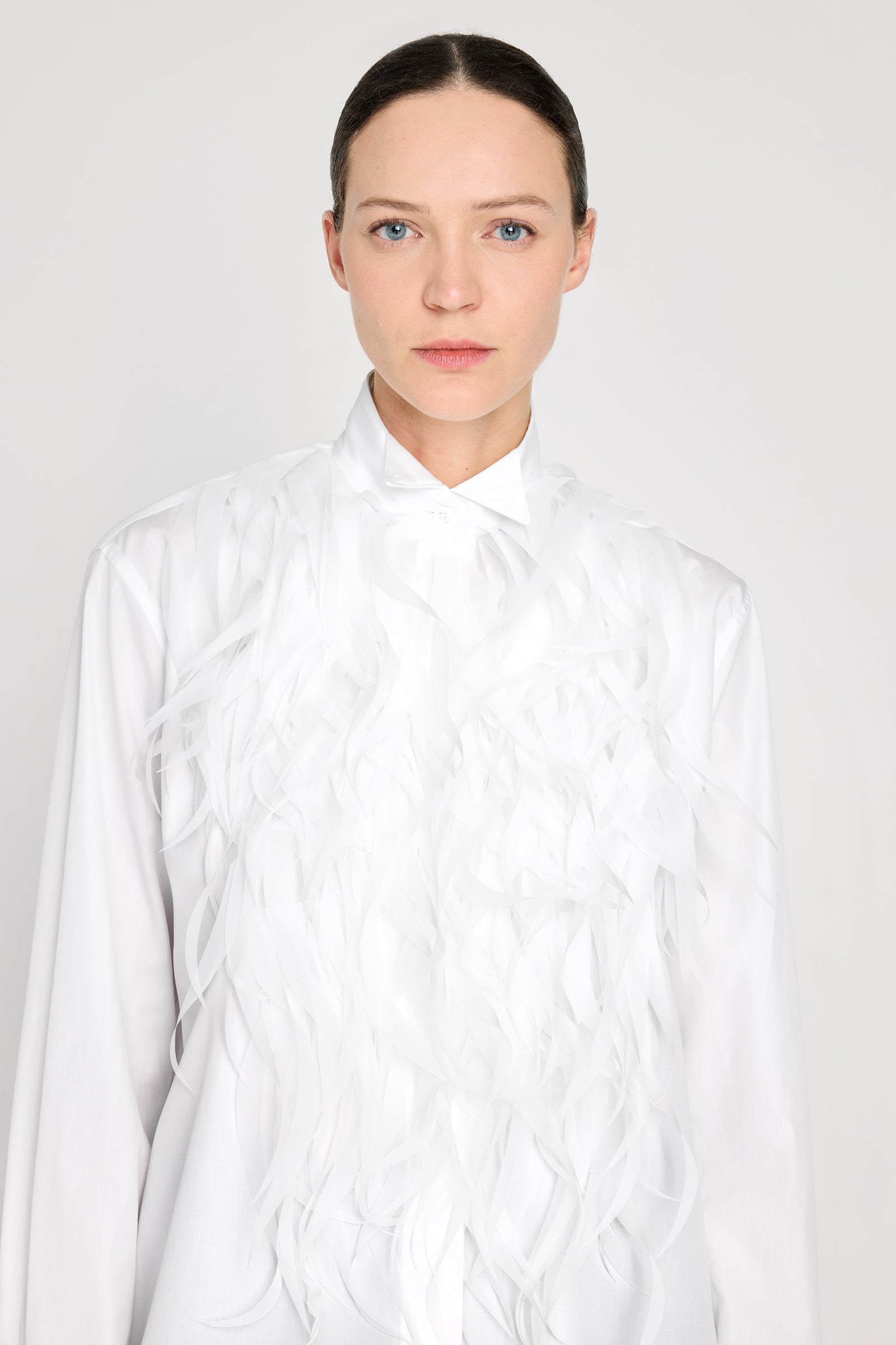 FEATHER TUXEDO PLASTRON SHIRT