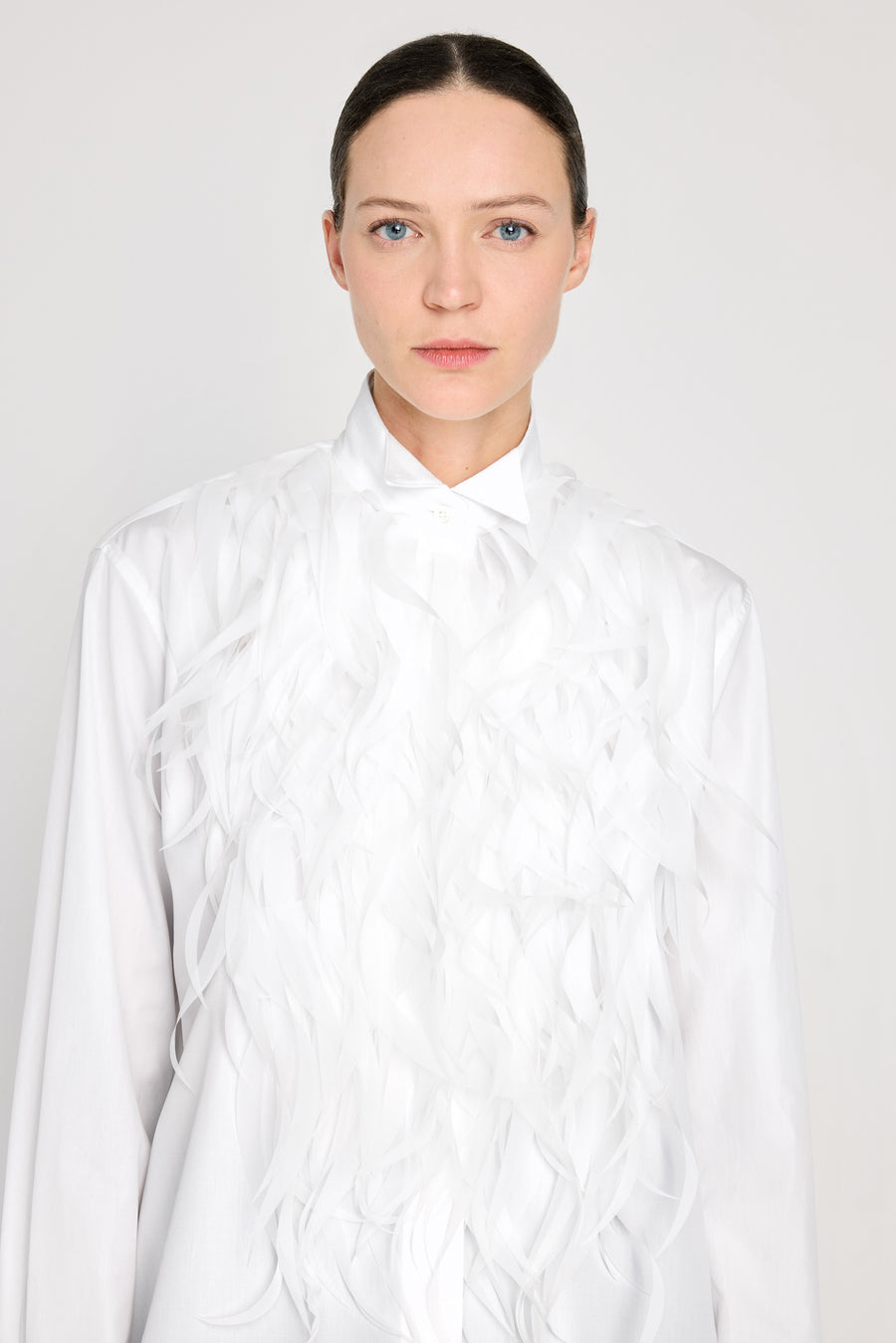 FEATHER TUXEDO PLASTRON SHIRT