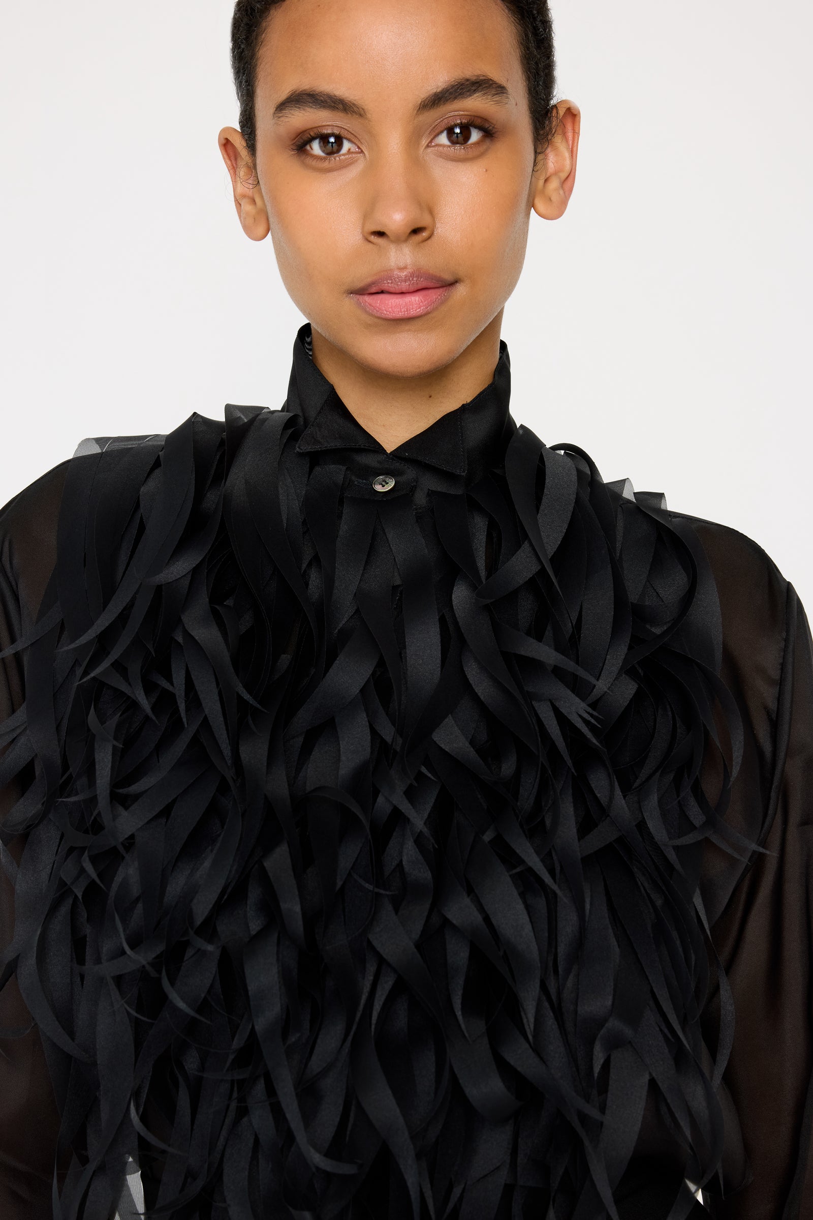 FEATHER TUXEDO PLASTRON SHIRT