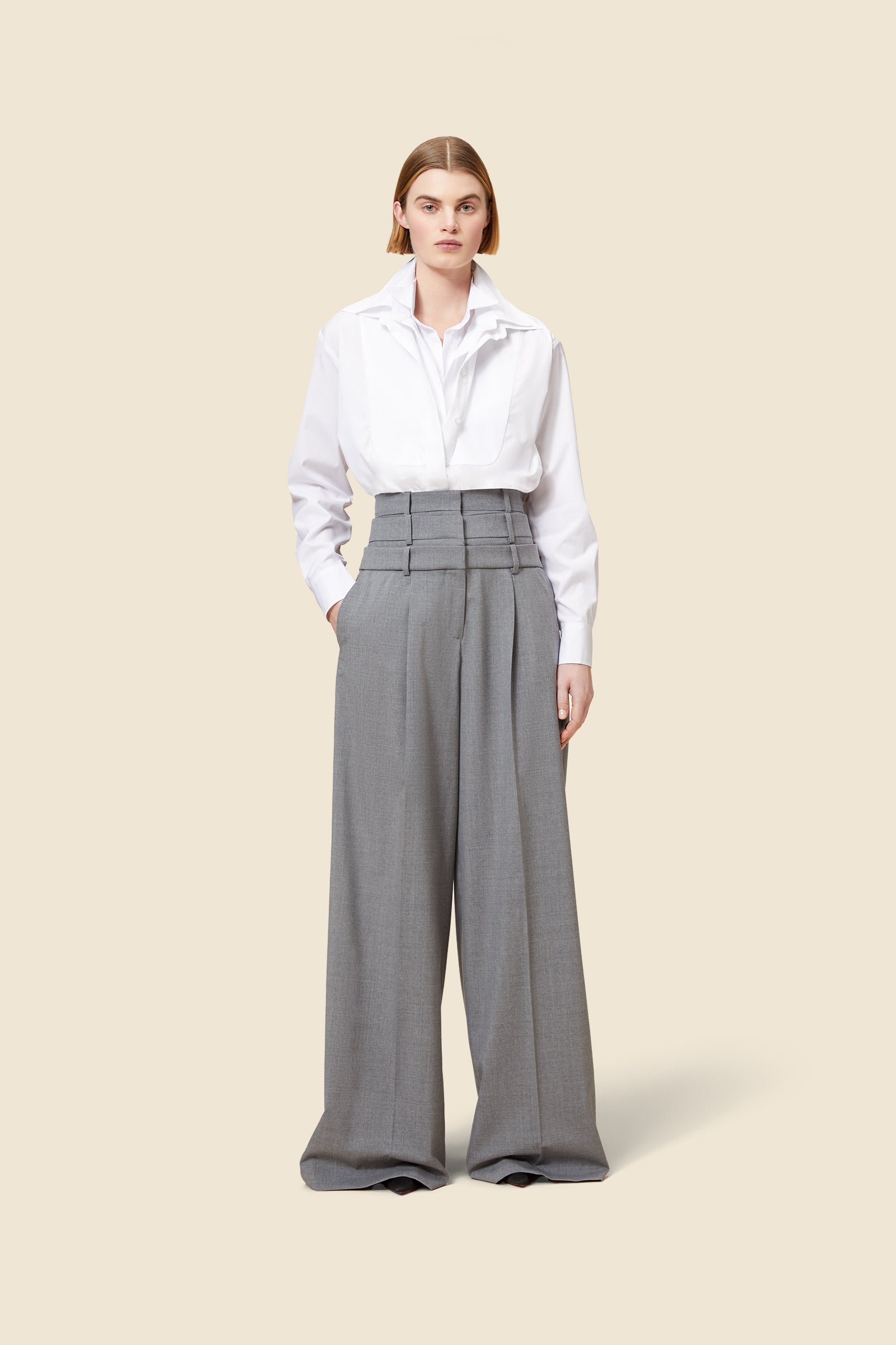 The trouser is a classic staple with a viktor&rolf signature layering twist, inspired by the ‘one woman show’ haute couture collection