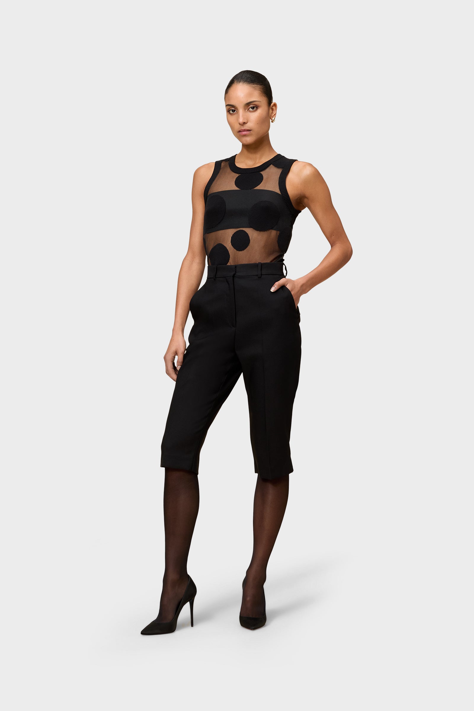 POLKADOT GEBREIDE SPENCER