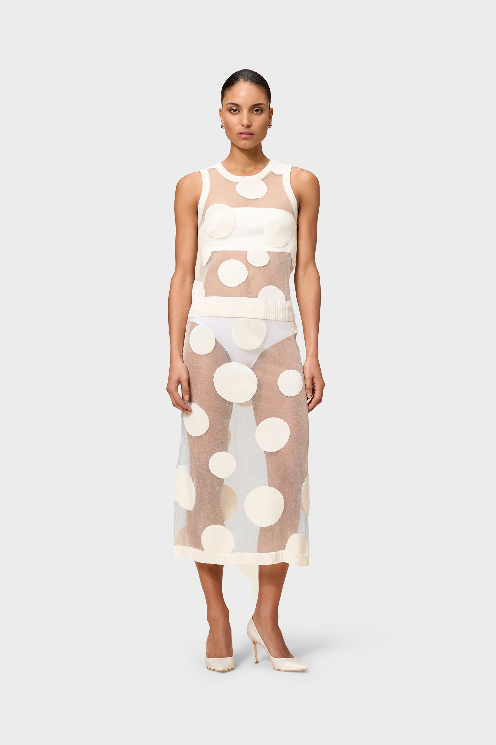 POLKADOT GEBREIDE ROK