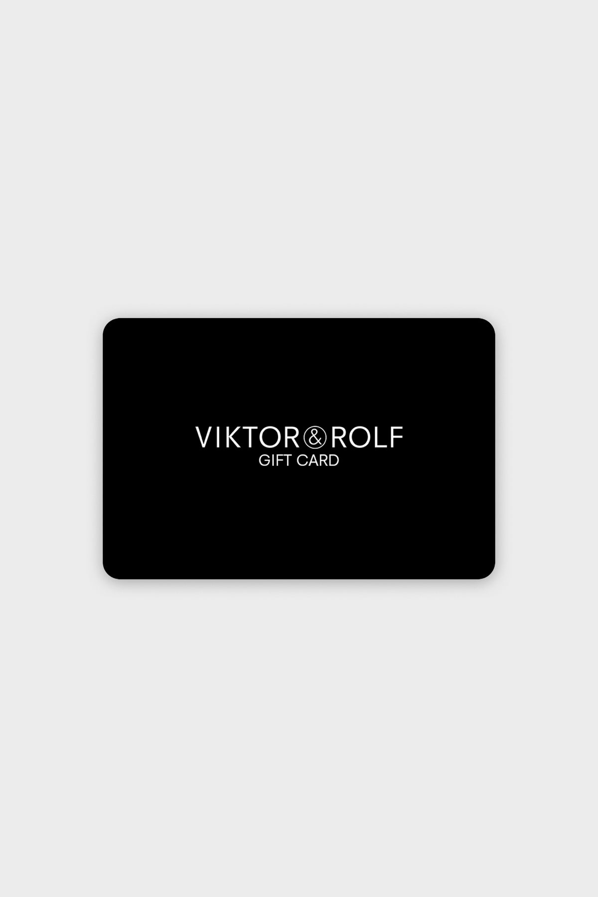 Black Viktor & Rolf gift card on a light gray background