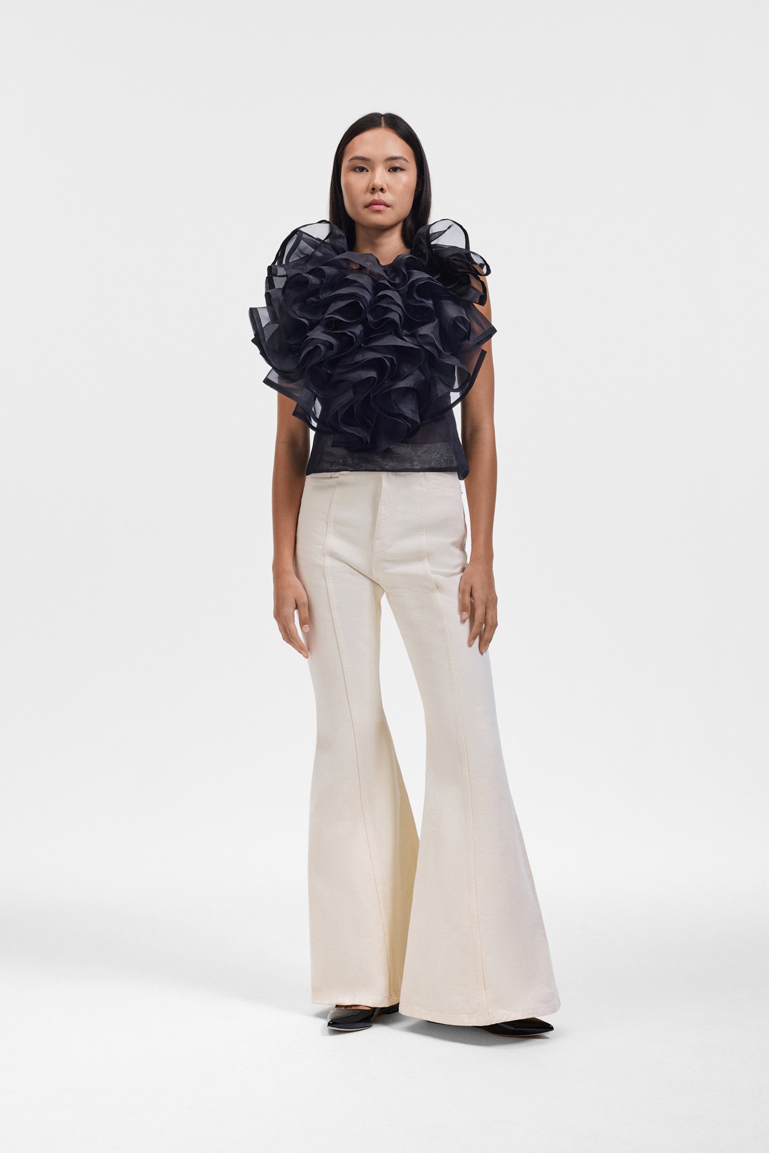 VOLANT JABOT ORGANZA TOP