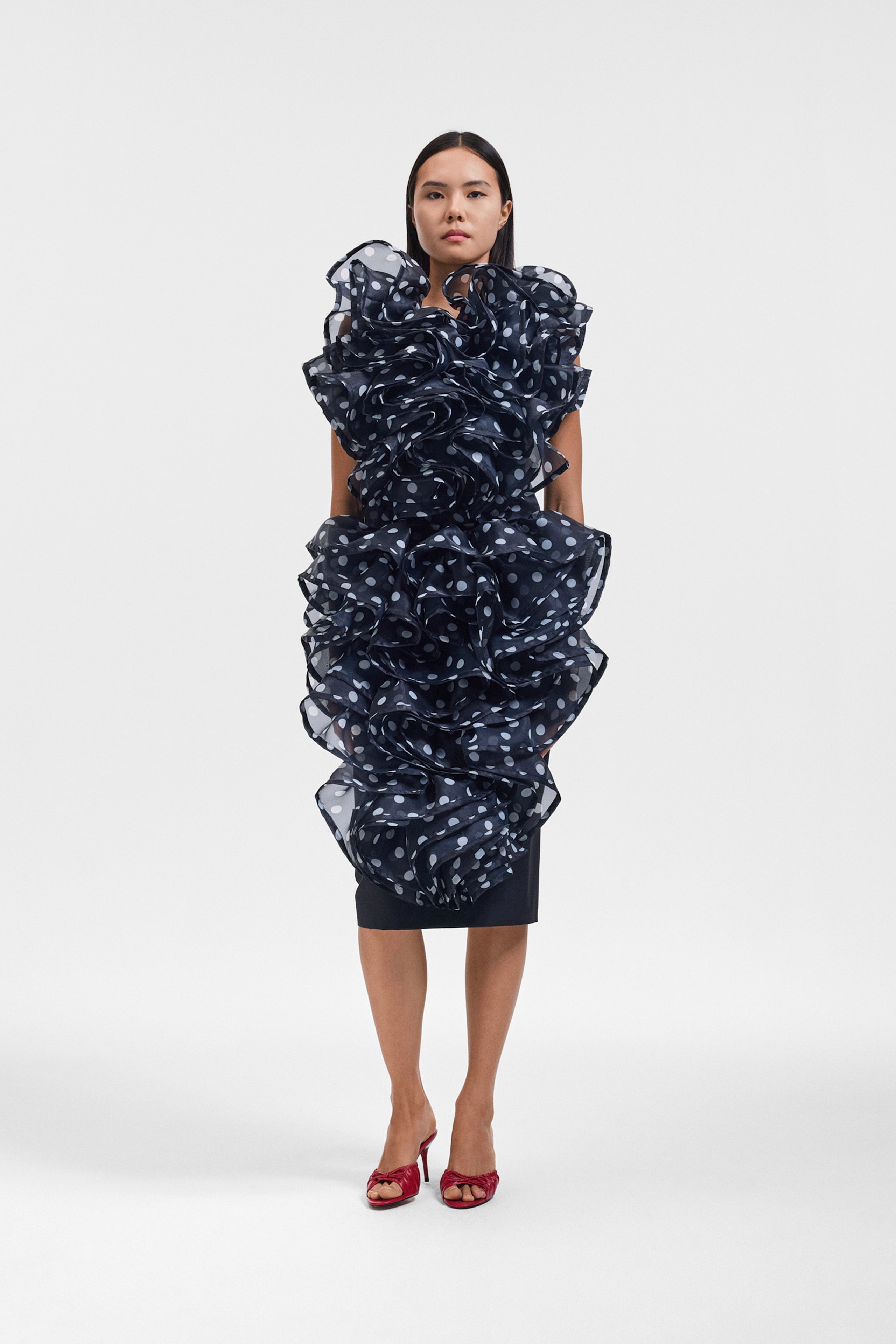 VOLANT JABOT ORGANZA TOP