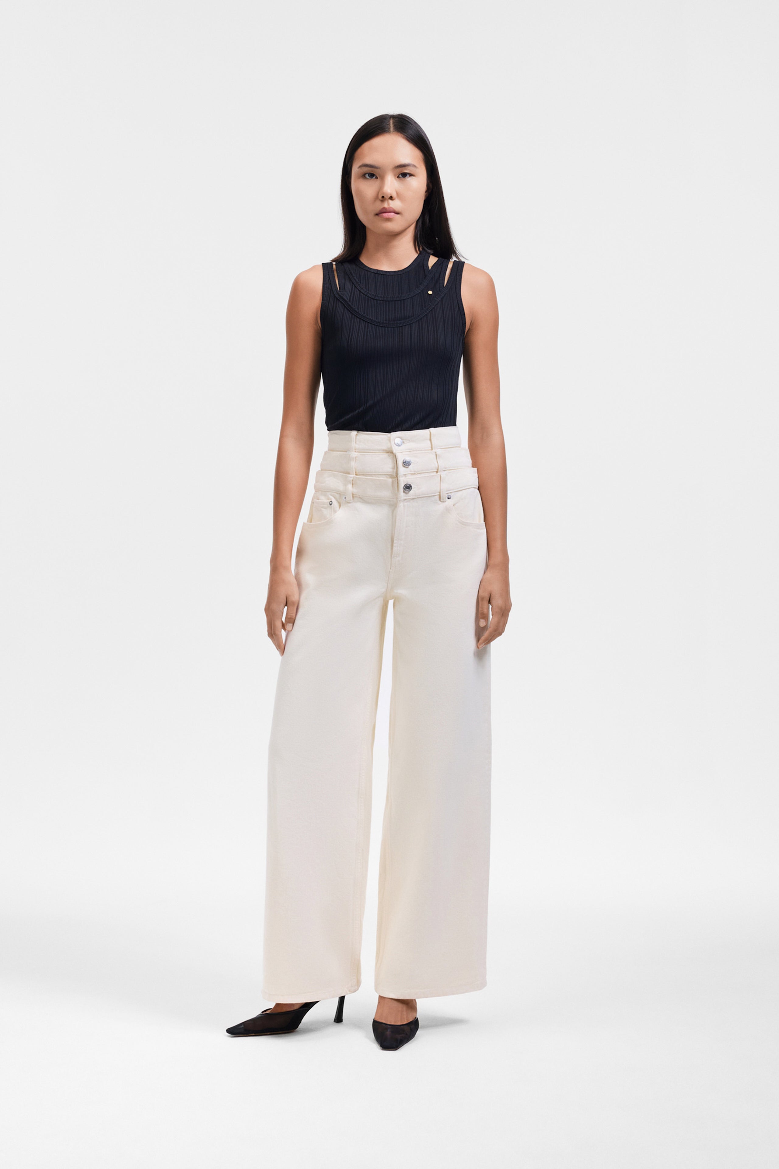 MULTI-LAYERED DENIM JEANS