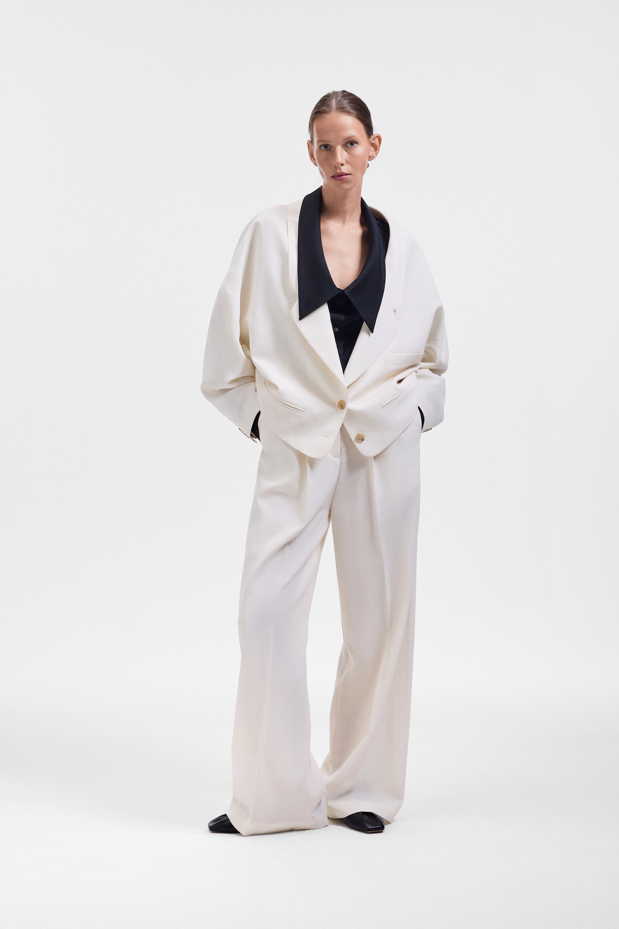 DRAGGED WOOL-BLEND BLAZER