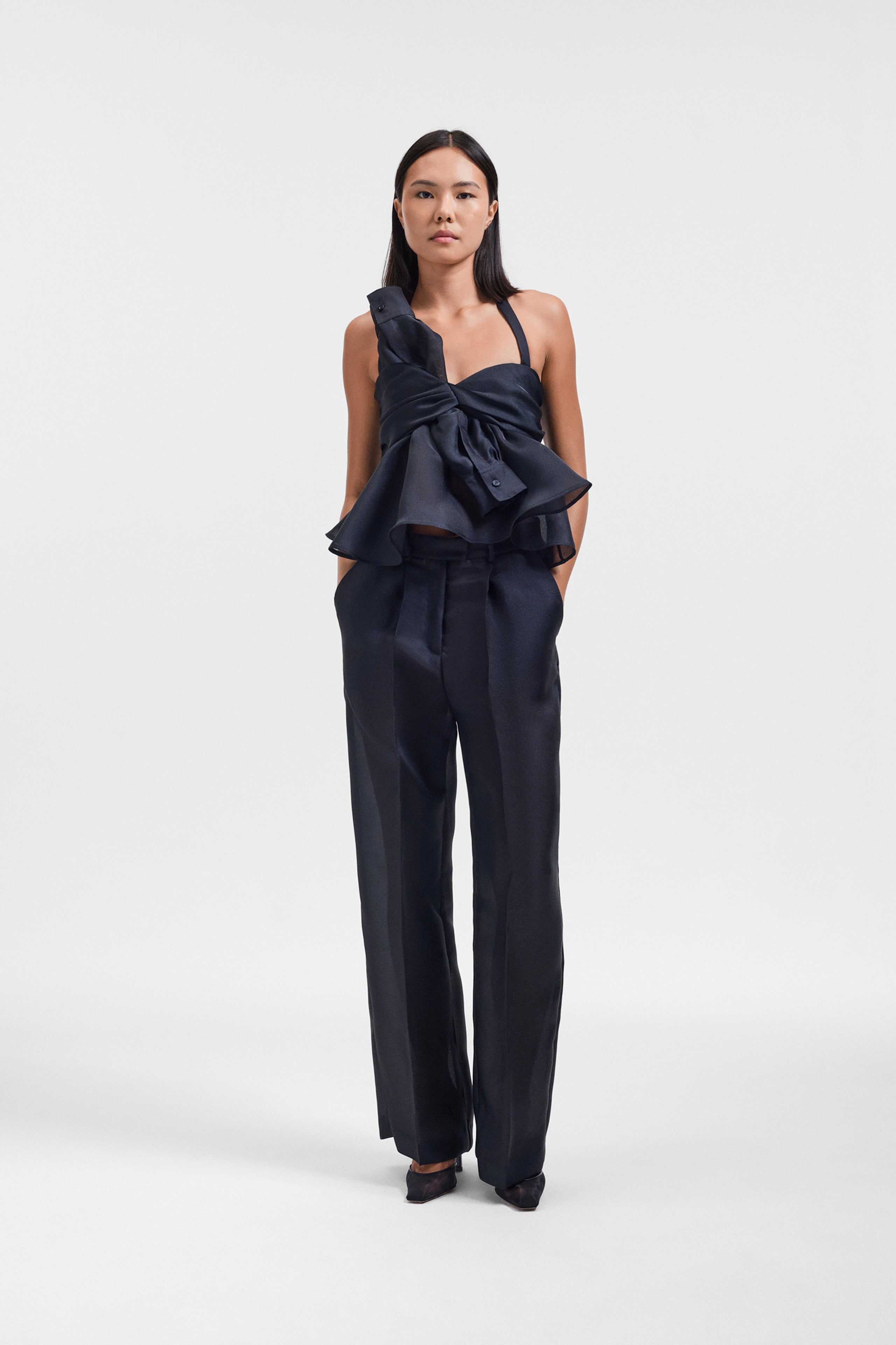 SLEEVE TIE GAZAR TOP