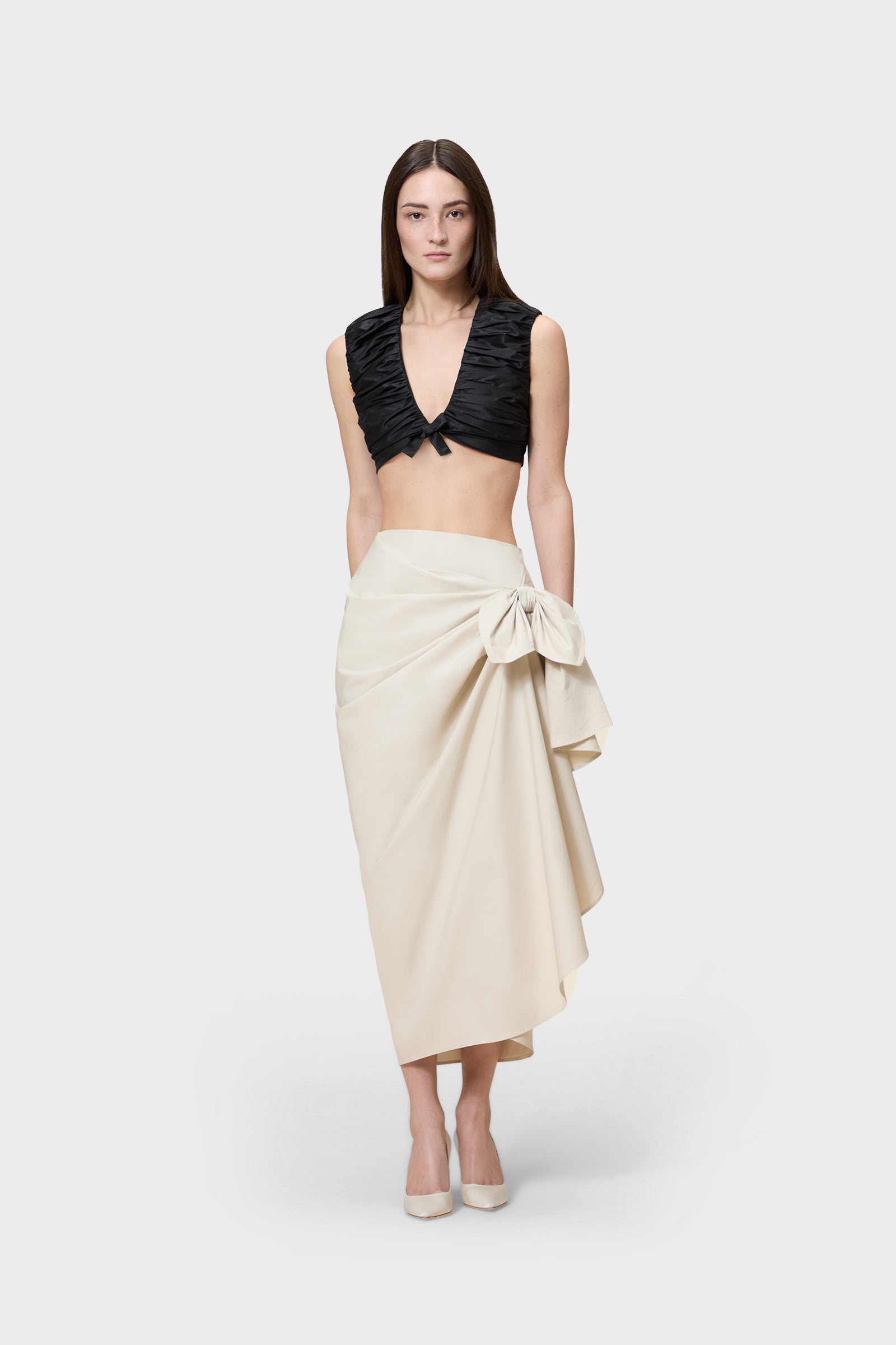 KNOTTED GABARDINE SKIRT