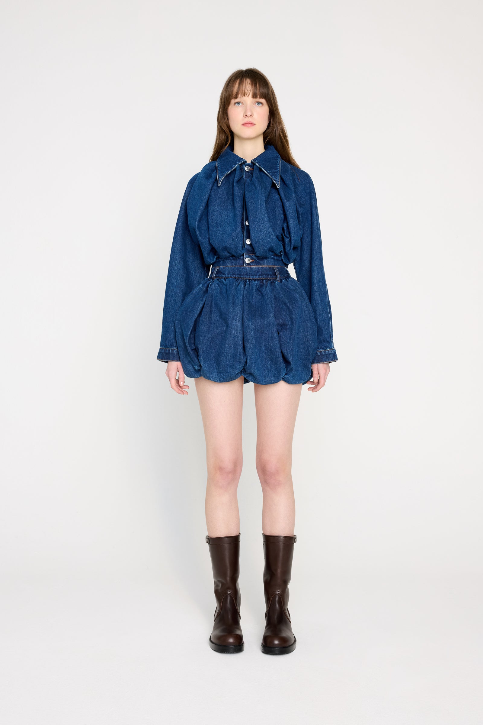 PUMPKIN DENIM SKIRT