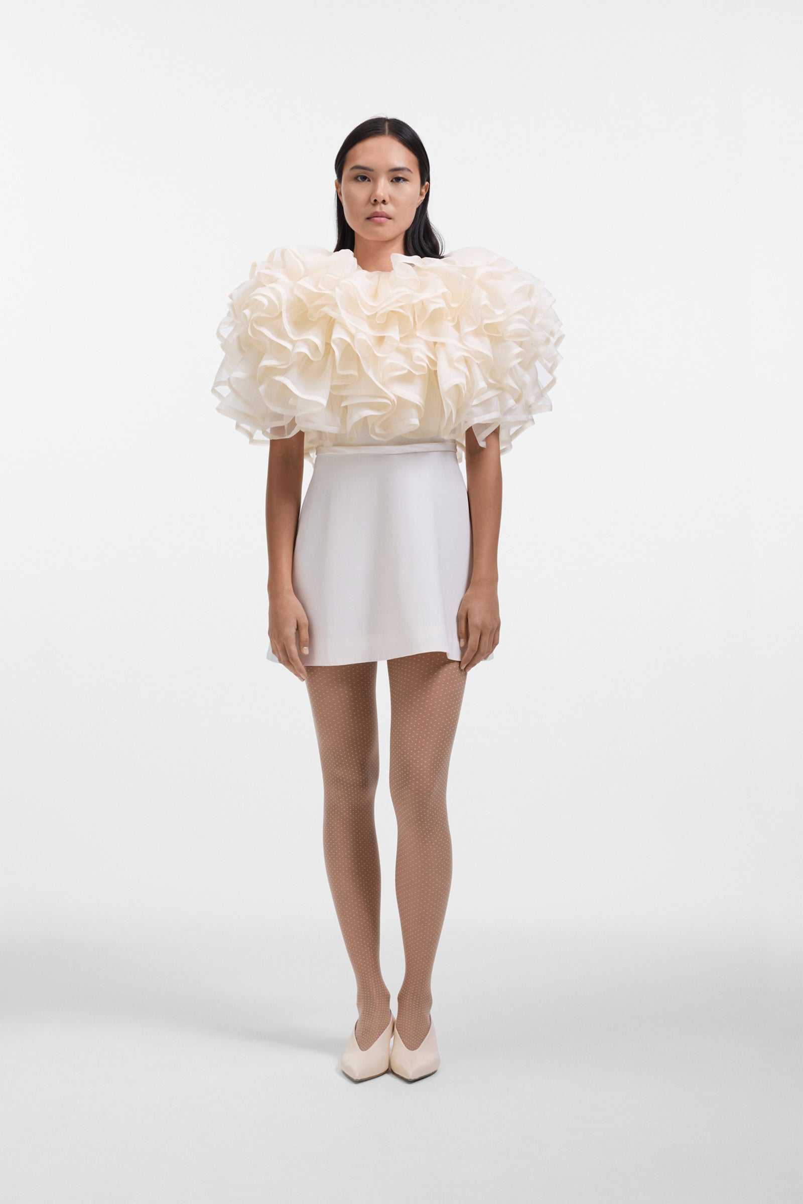 VOLANT ORGANZA MINI DRESS