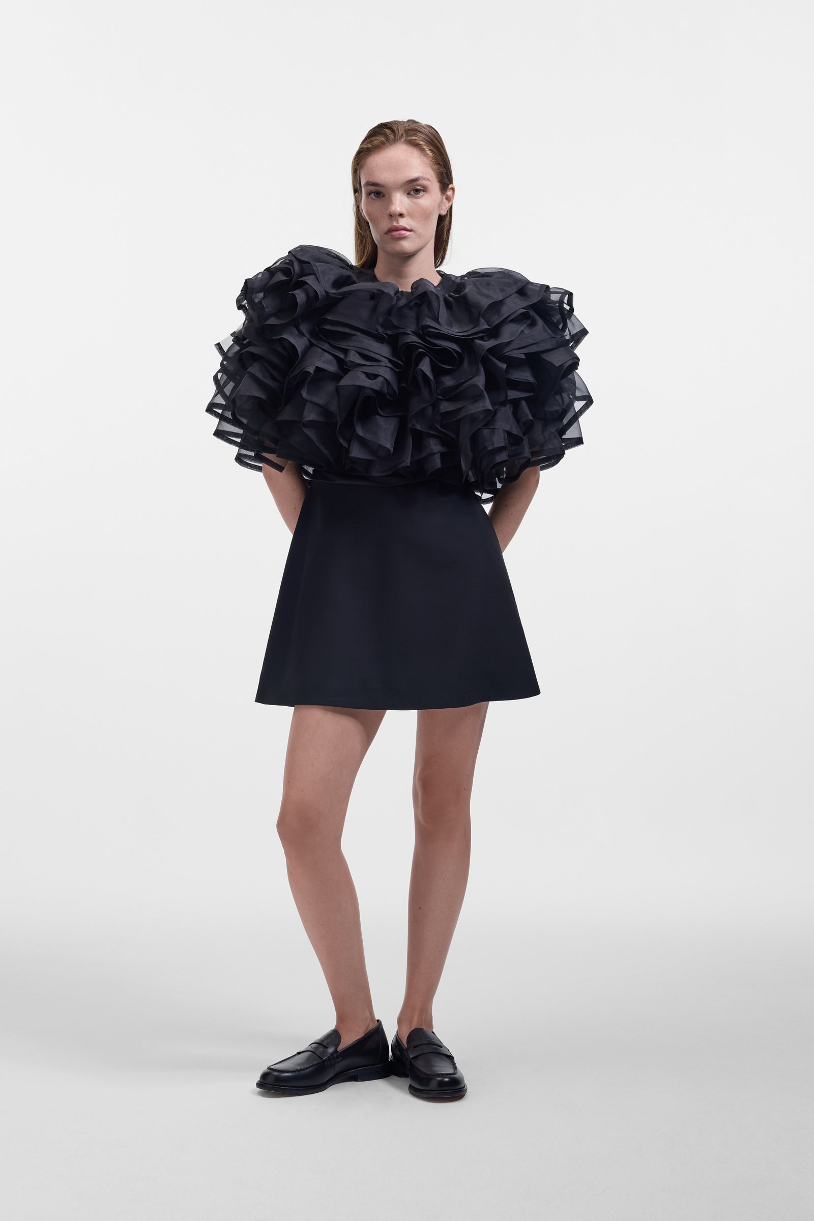 VOLANT ORGANZA MINI DRESS