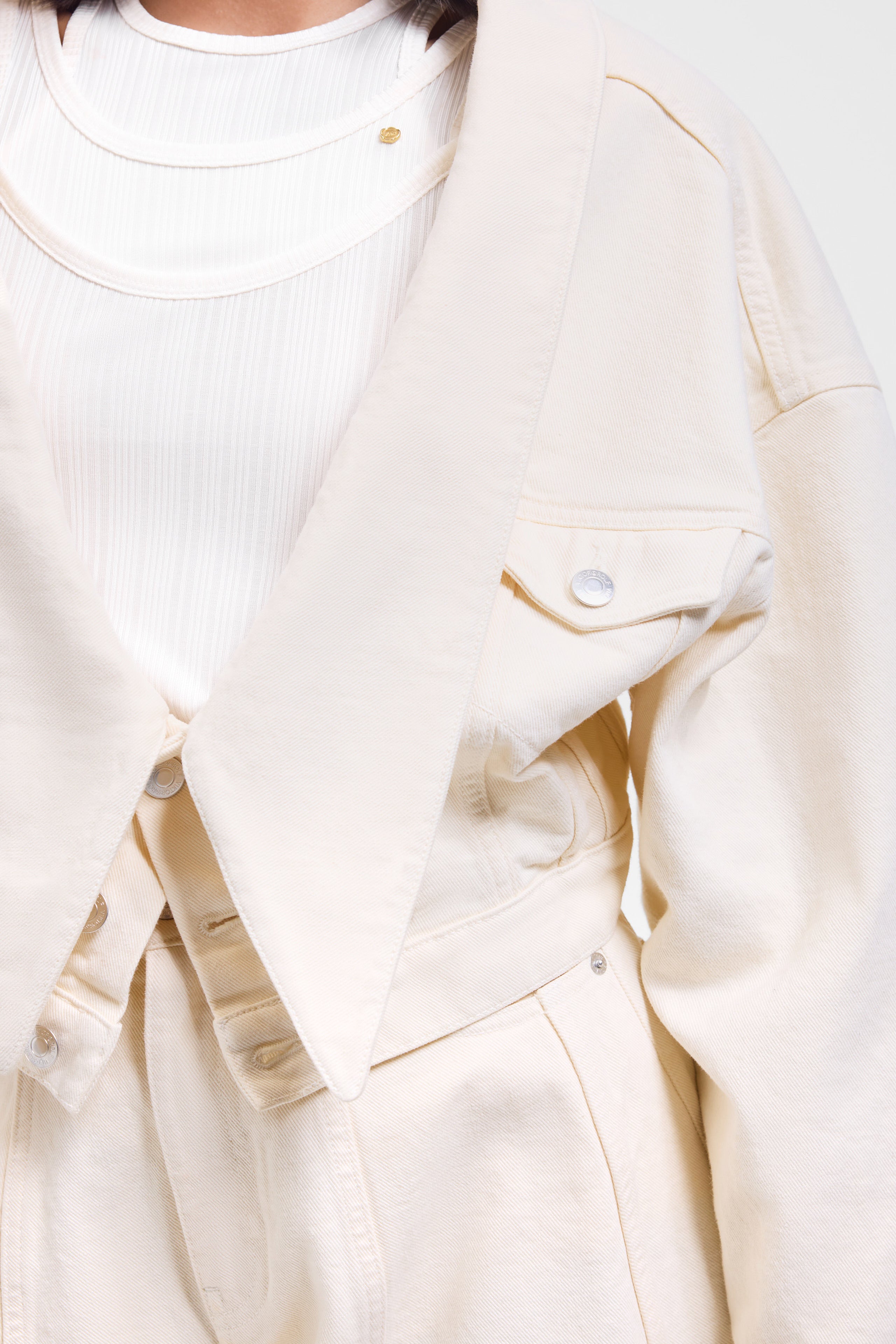 DENIM DRAGGED JACKET