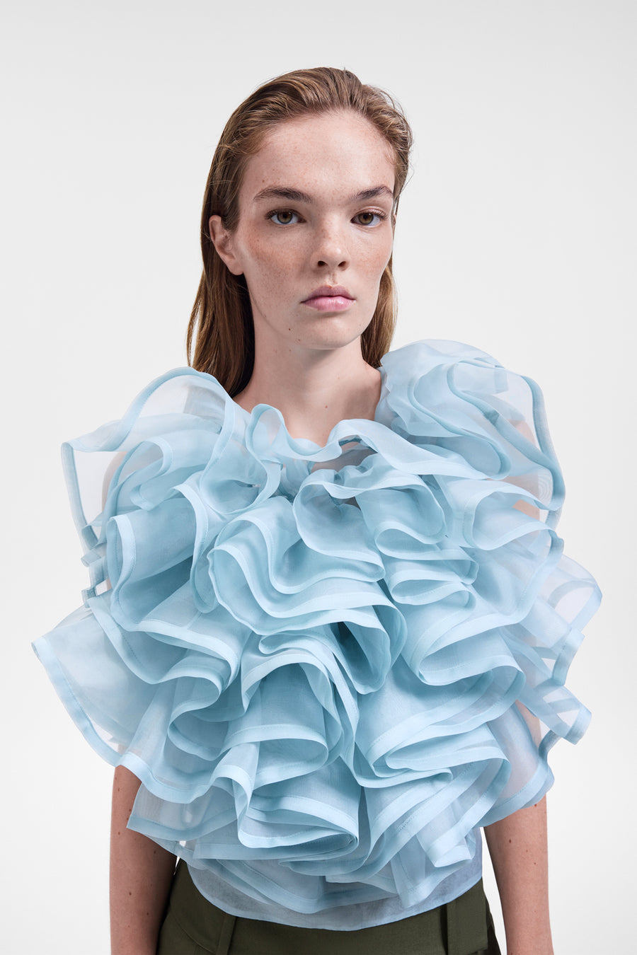 VOLANT JABOT ORGANZA TOP