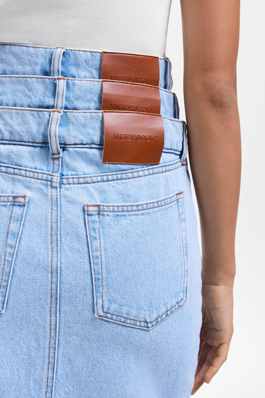 MULTI-LAYERED DENIM SKIRT