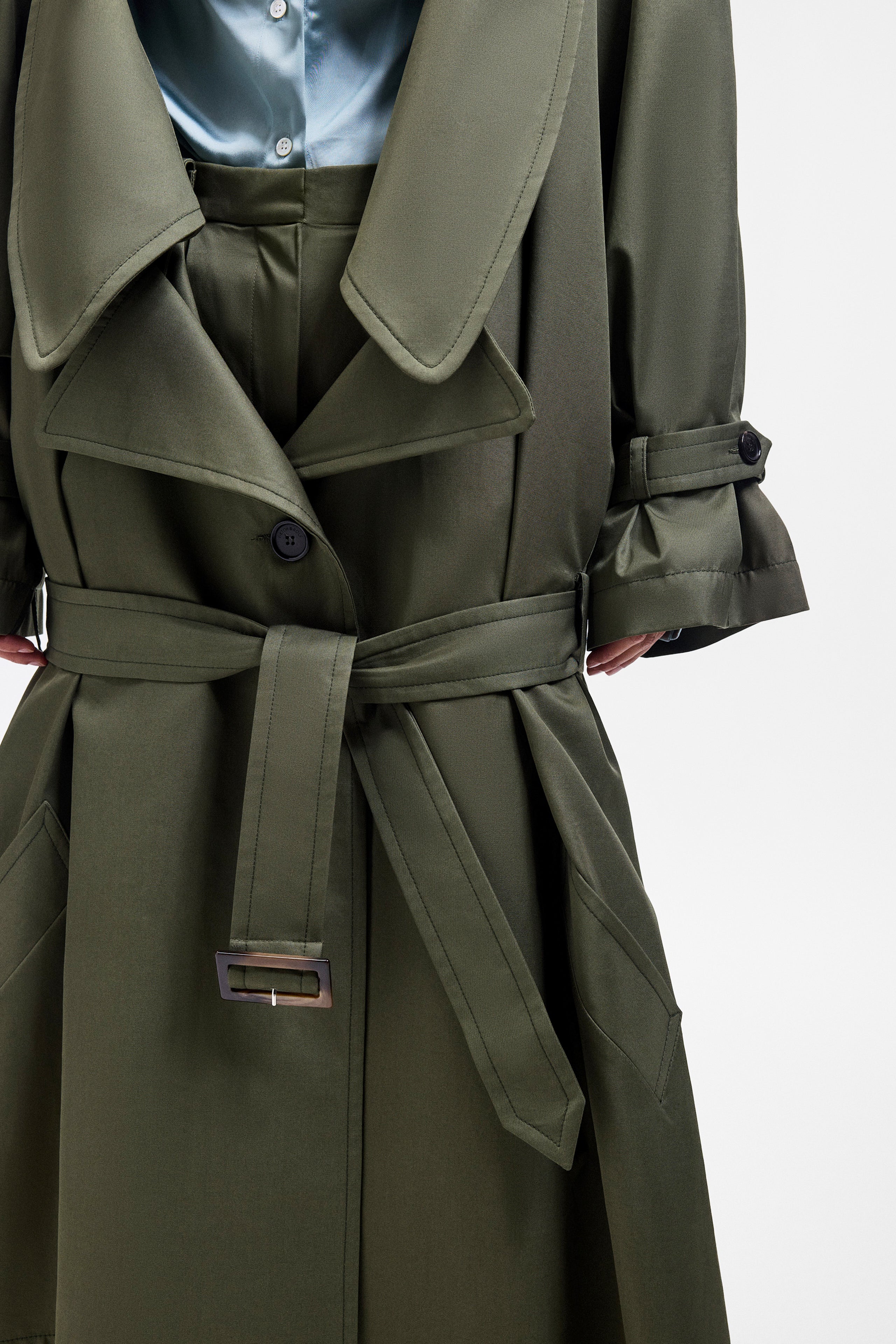 DRAGGED GABARDINE TRENCHCOAT