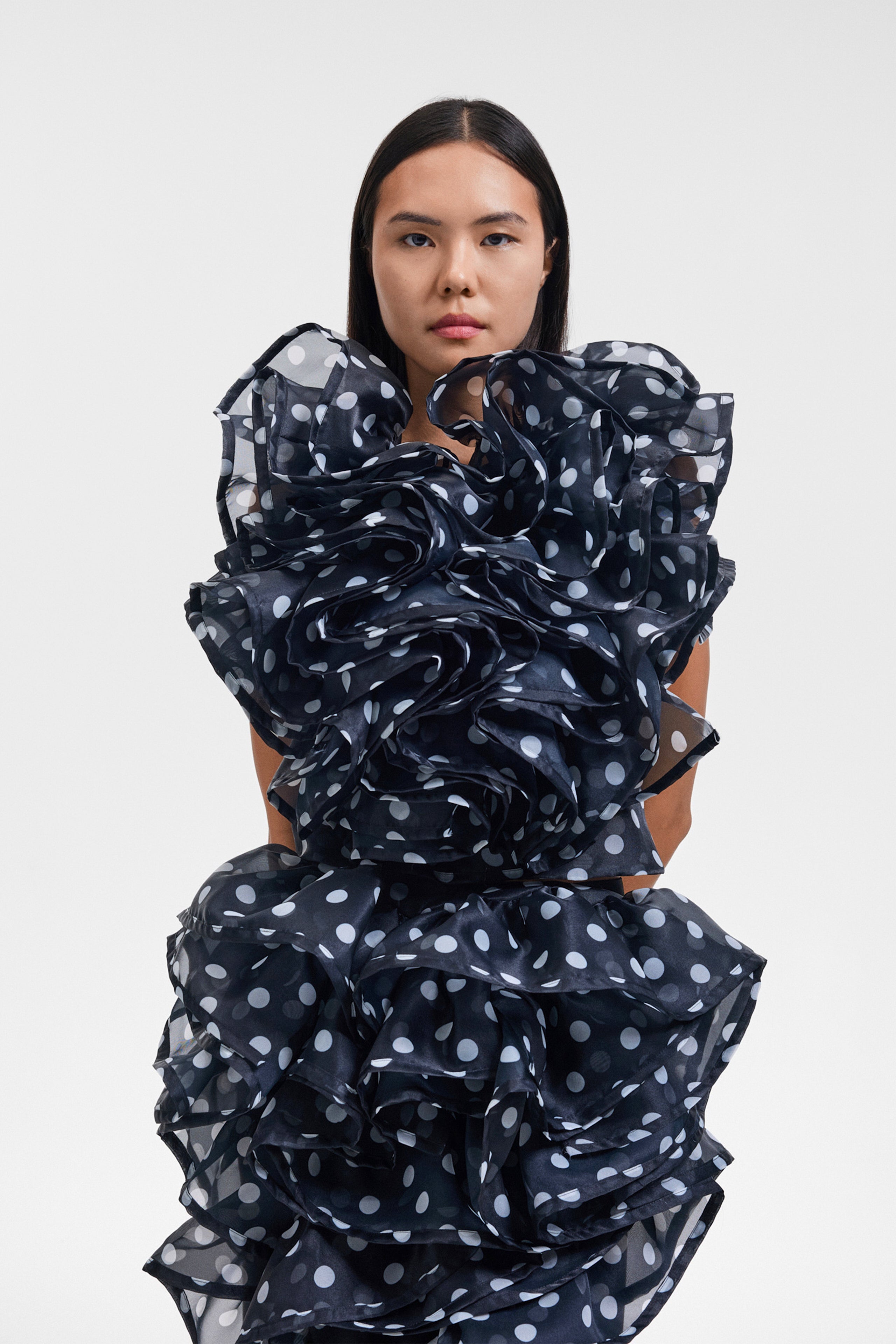 VOLANT JABOT ORGANZA TOP