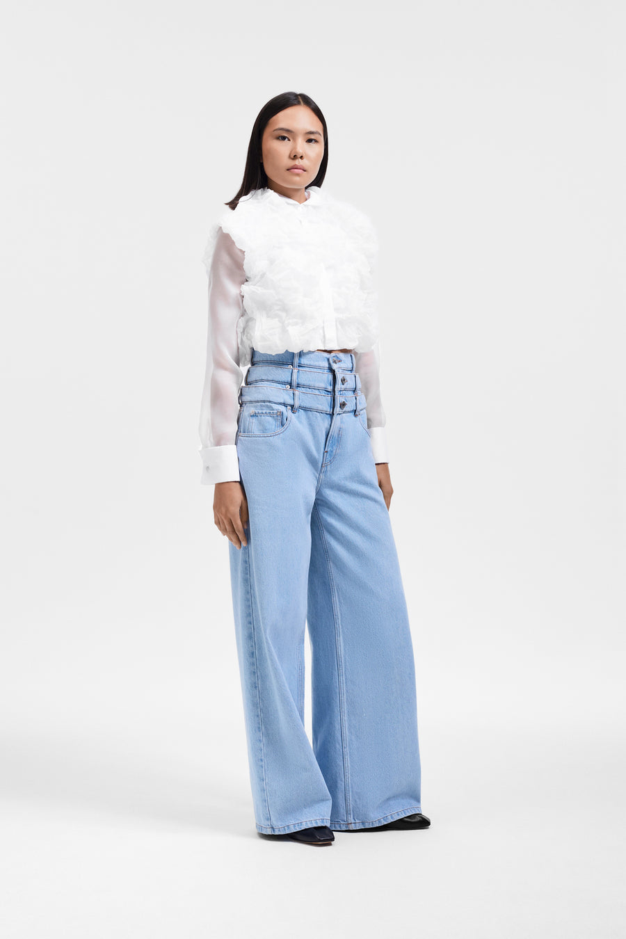 MULTI-LAYERED DENIM JEANS