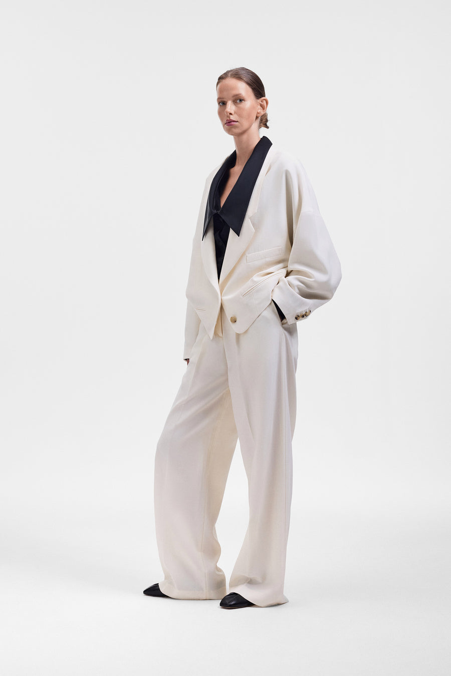 DRAGGED WOOL-BLEND BLAZER