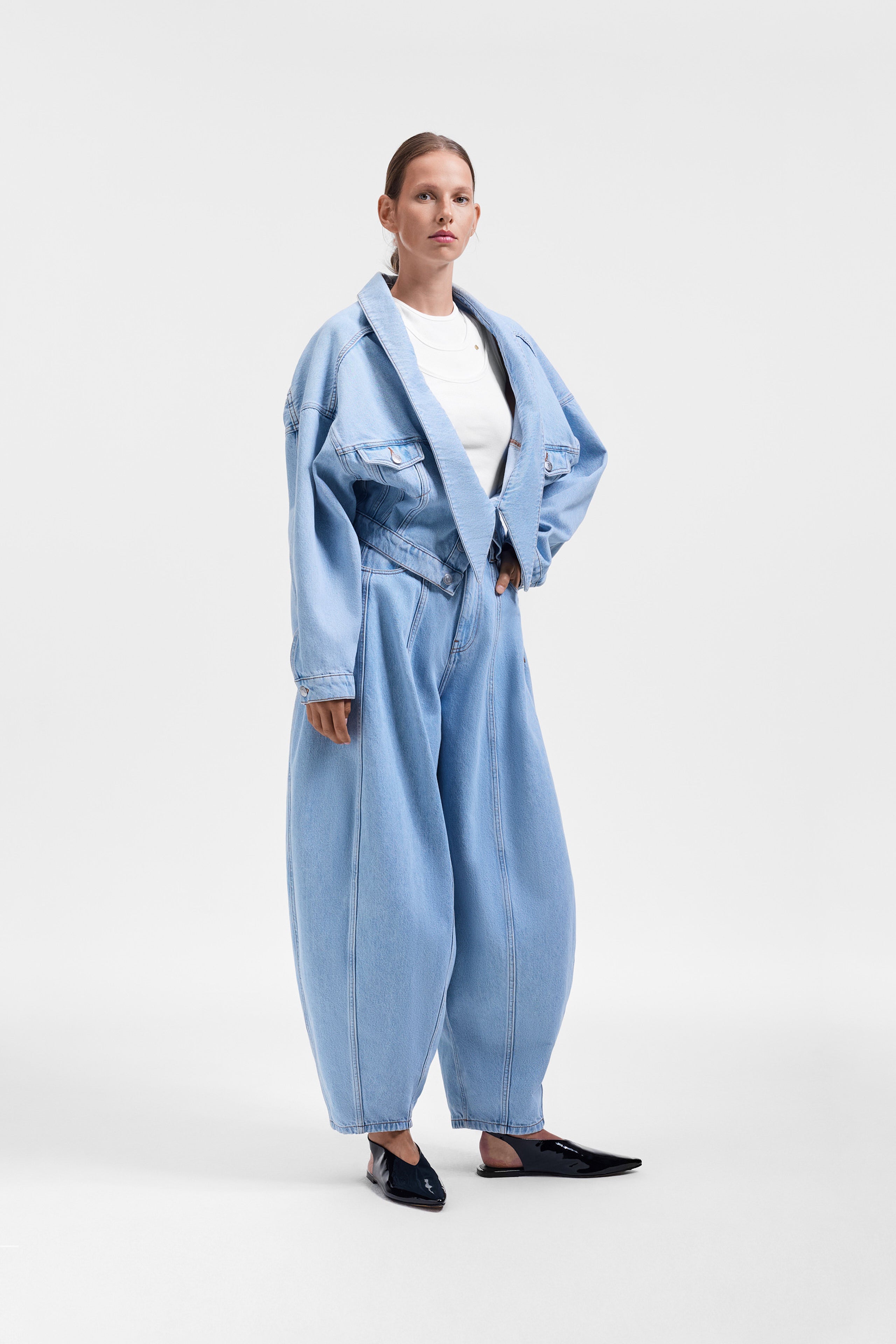 DENIM DRAGGED JACKET