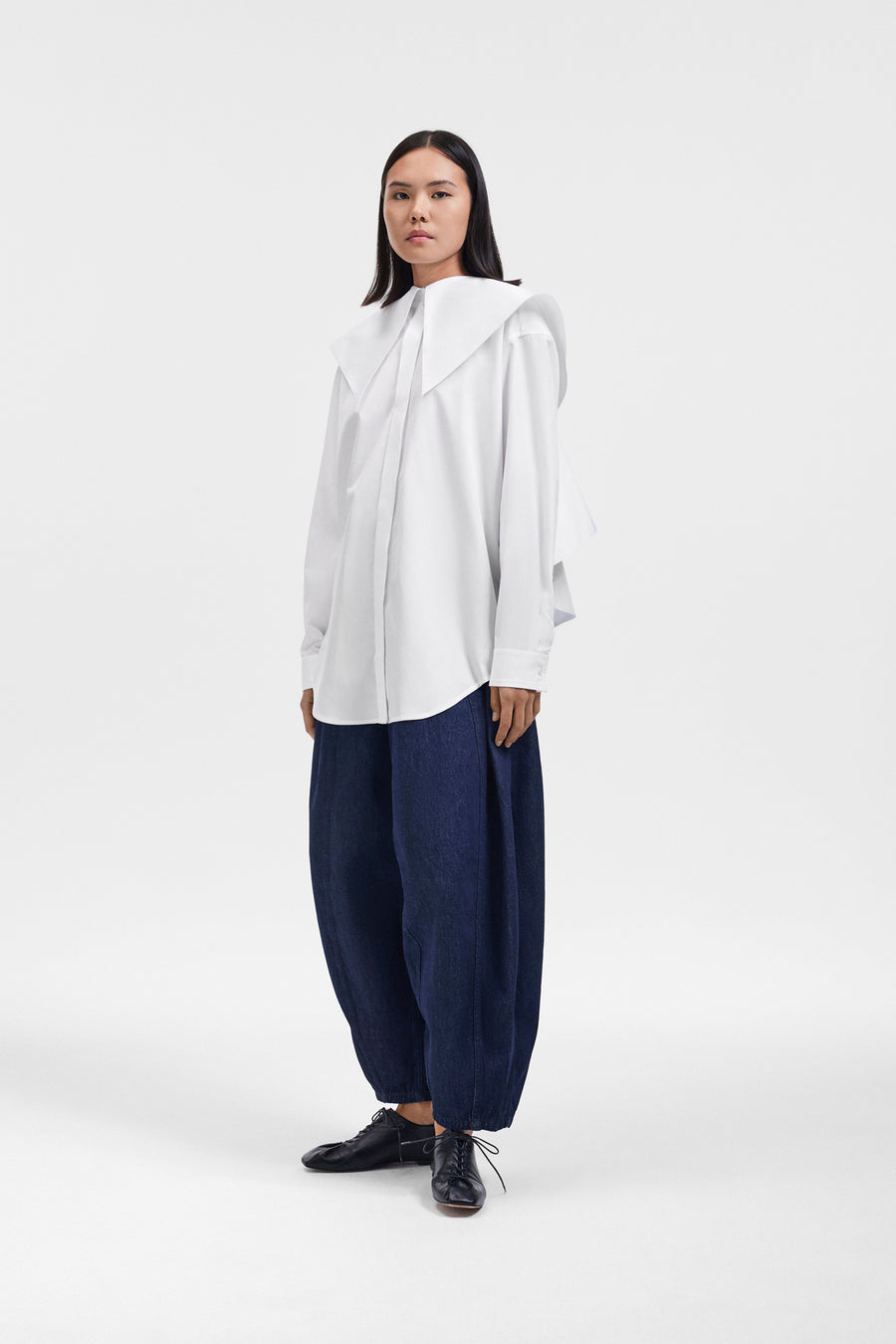 VOLANT DETAIL POPLIN SHIRT