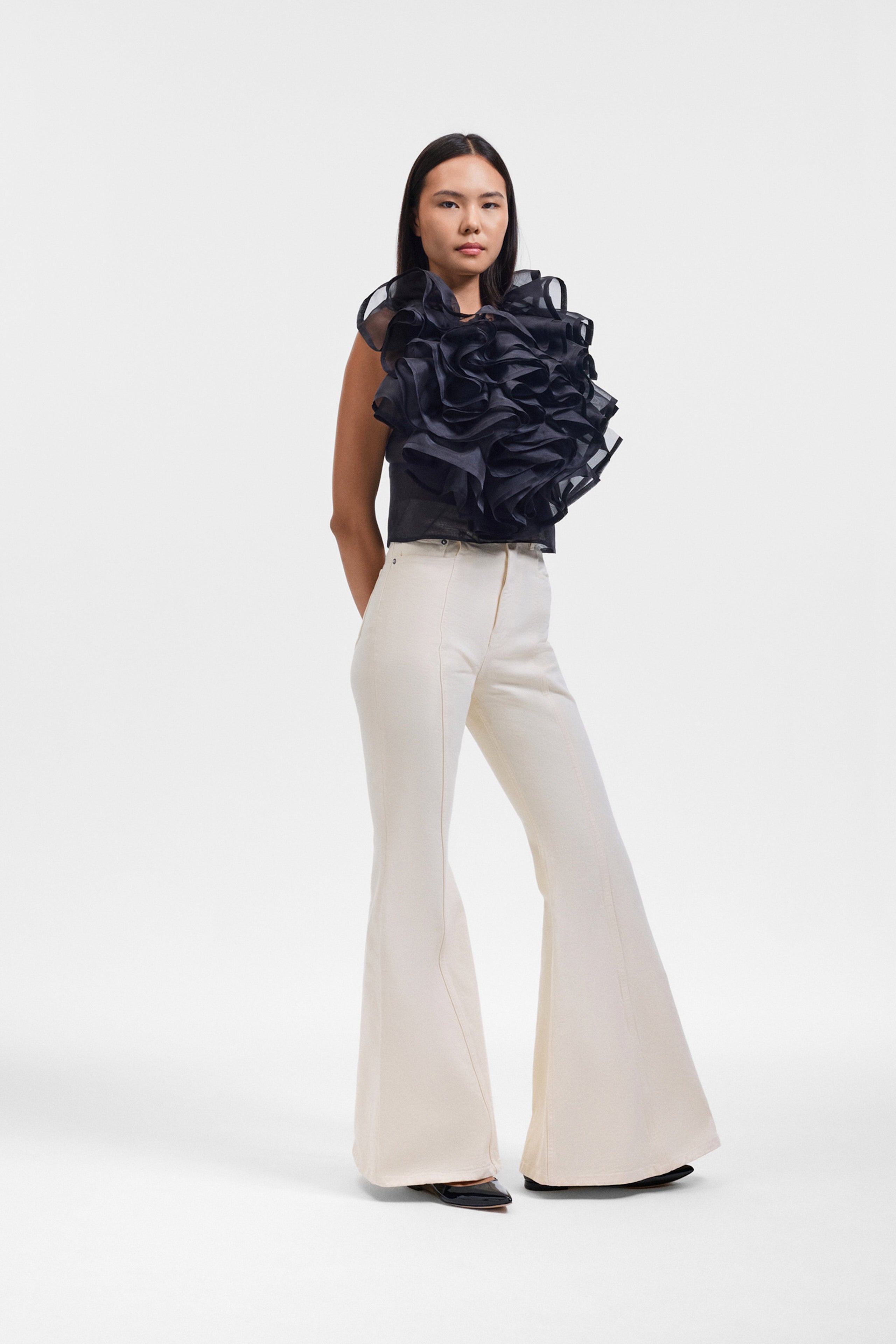 VOLANT JABOT ORGANZA TOP